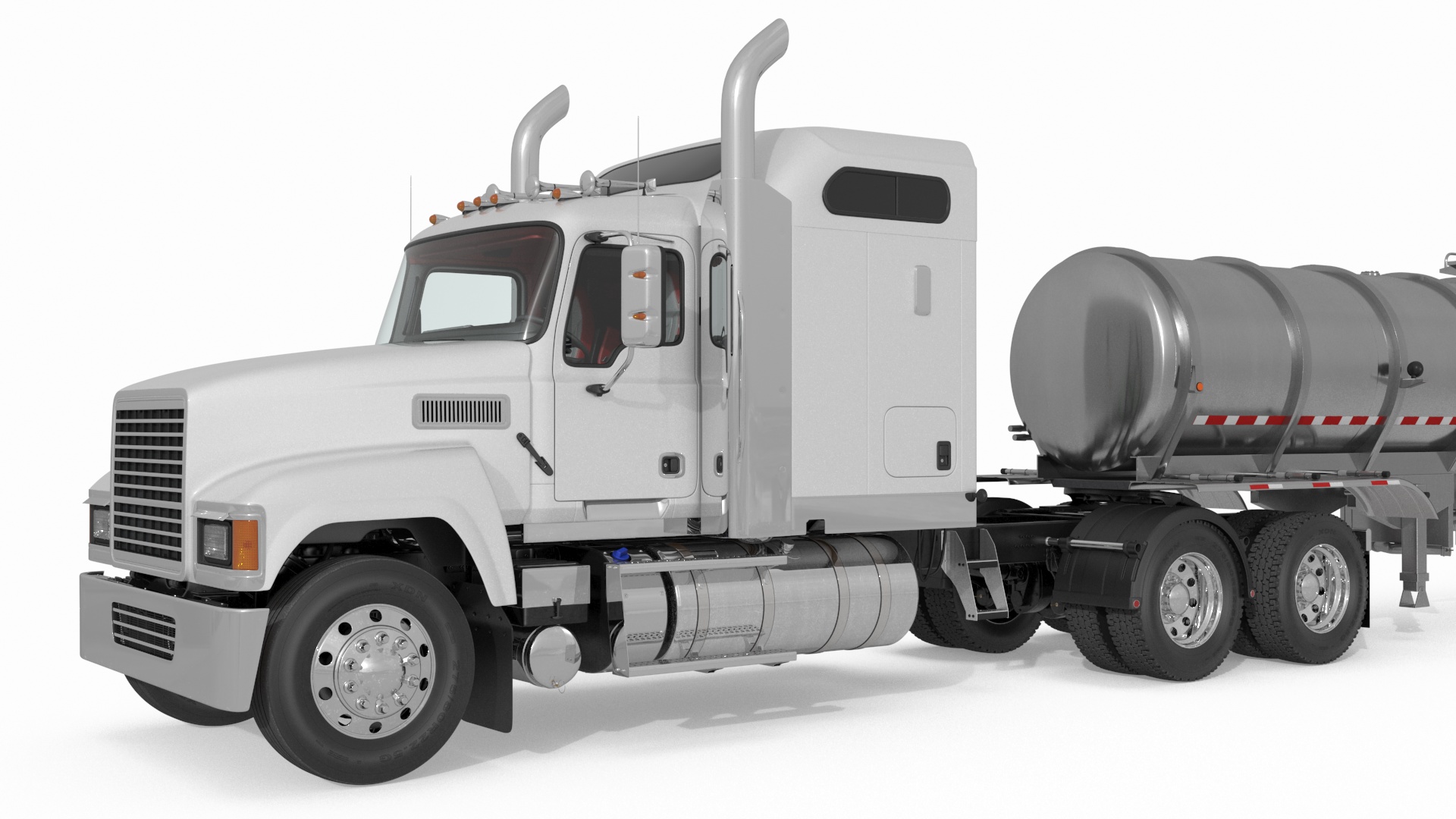 Freight Truck with Food Grade Tank Trailer 3D