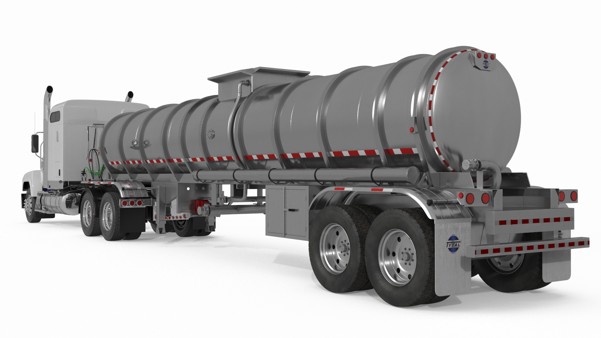 Freight Truck with Food Grade Tank Trailer 3D