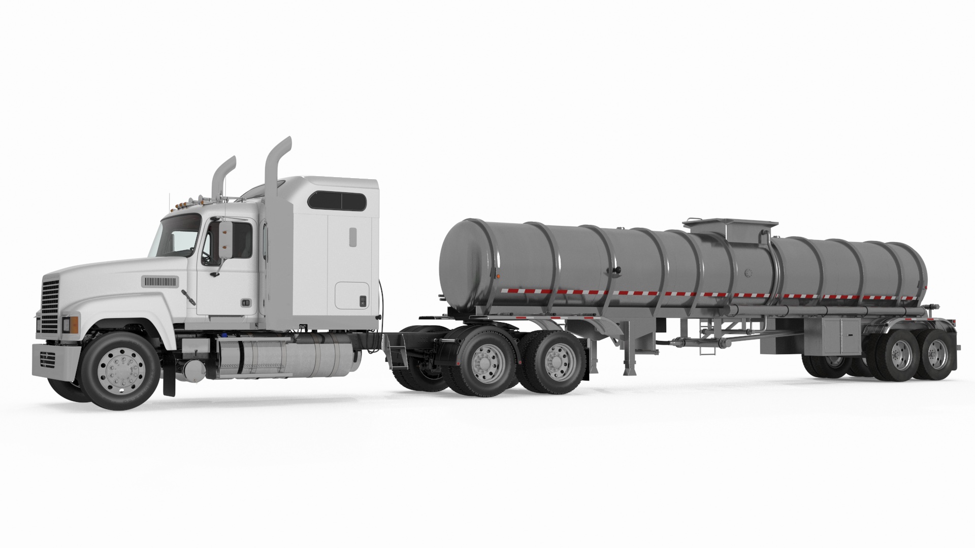 Freight Truck with Food Grade Tank Trailer 3D