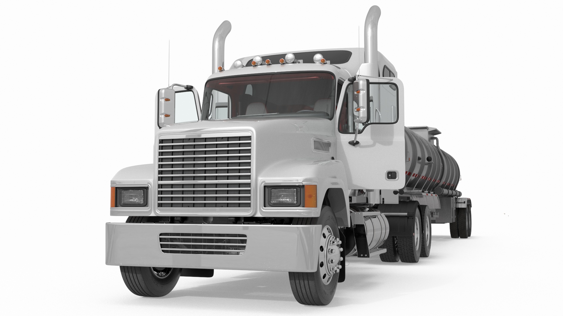 Freight Truck with Food Grade Tank Trailer 3D