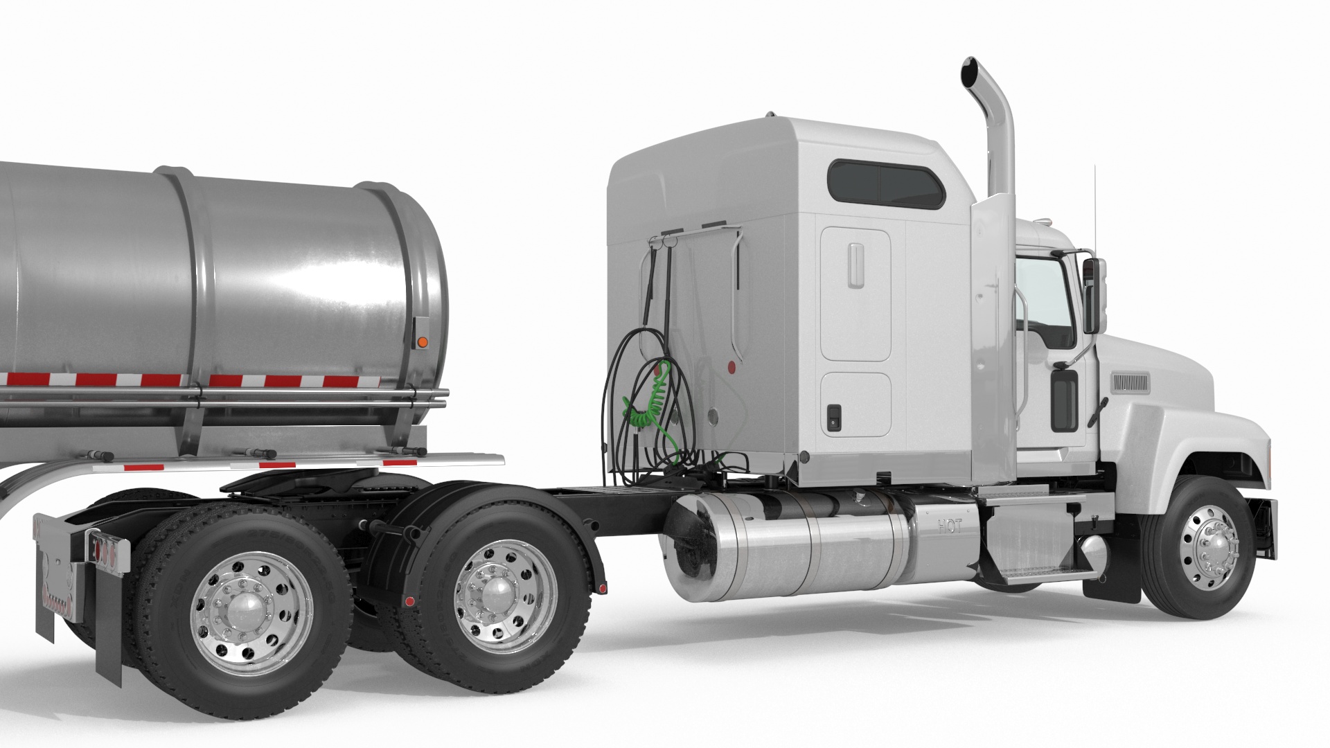 Freight Truck with Food Grade Tank Trailer 3D