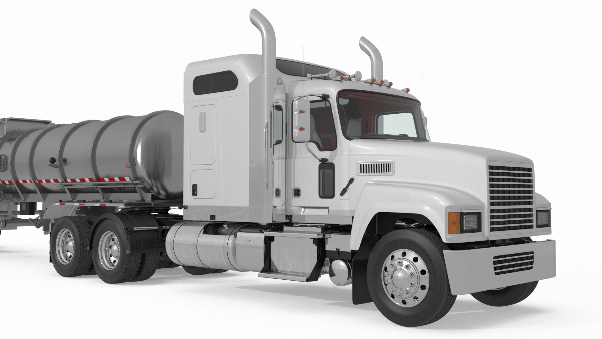 Freight Truck with Food Grade Tank Trailer 3D