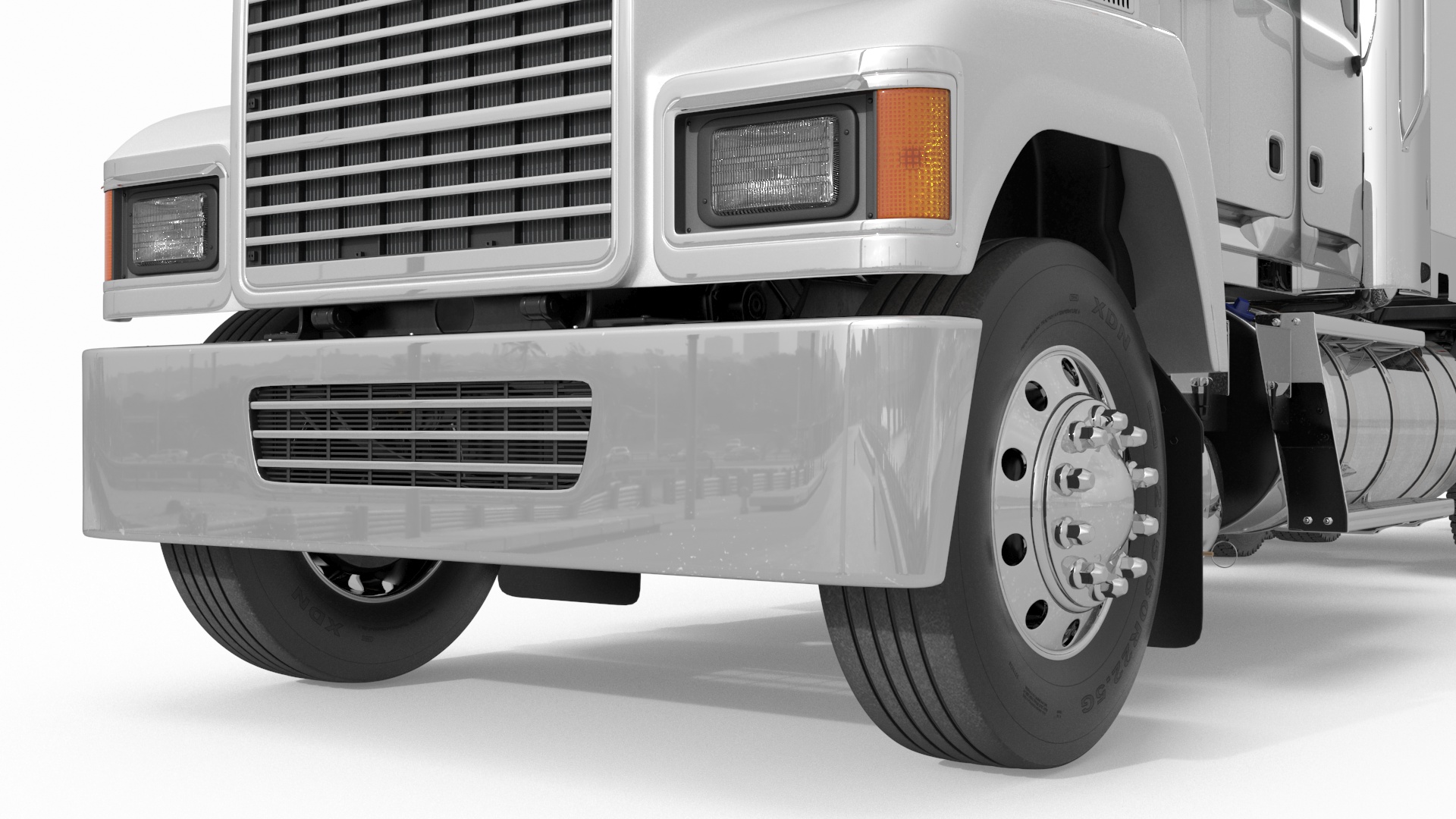 Freight Truck with Food Grade Tank Trailer 3D