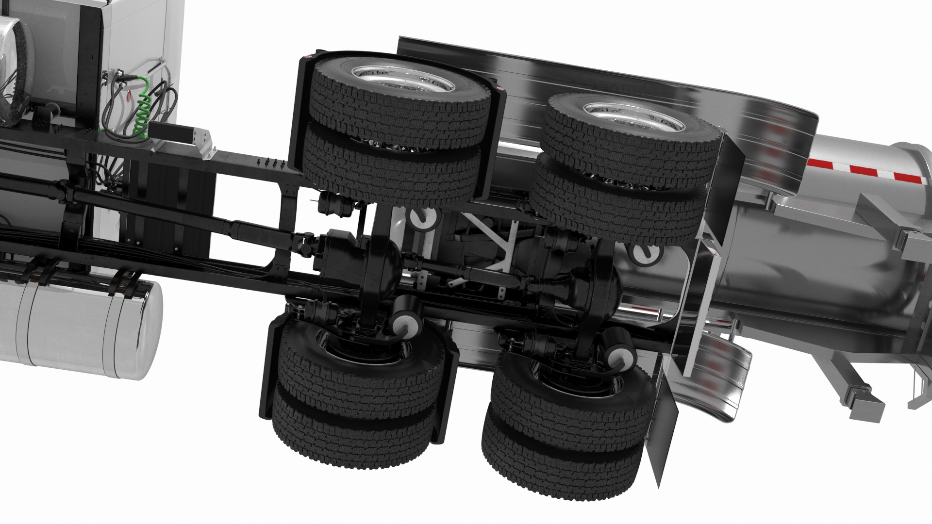 Freight Truck with Food Grade Tank Trailer 3D