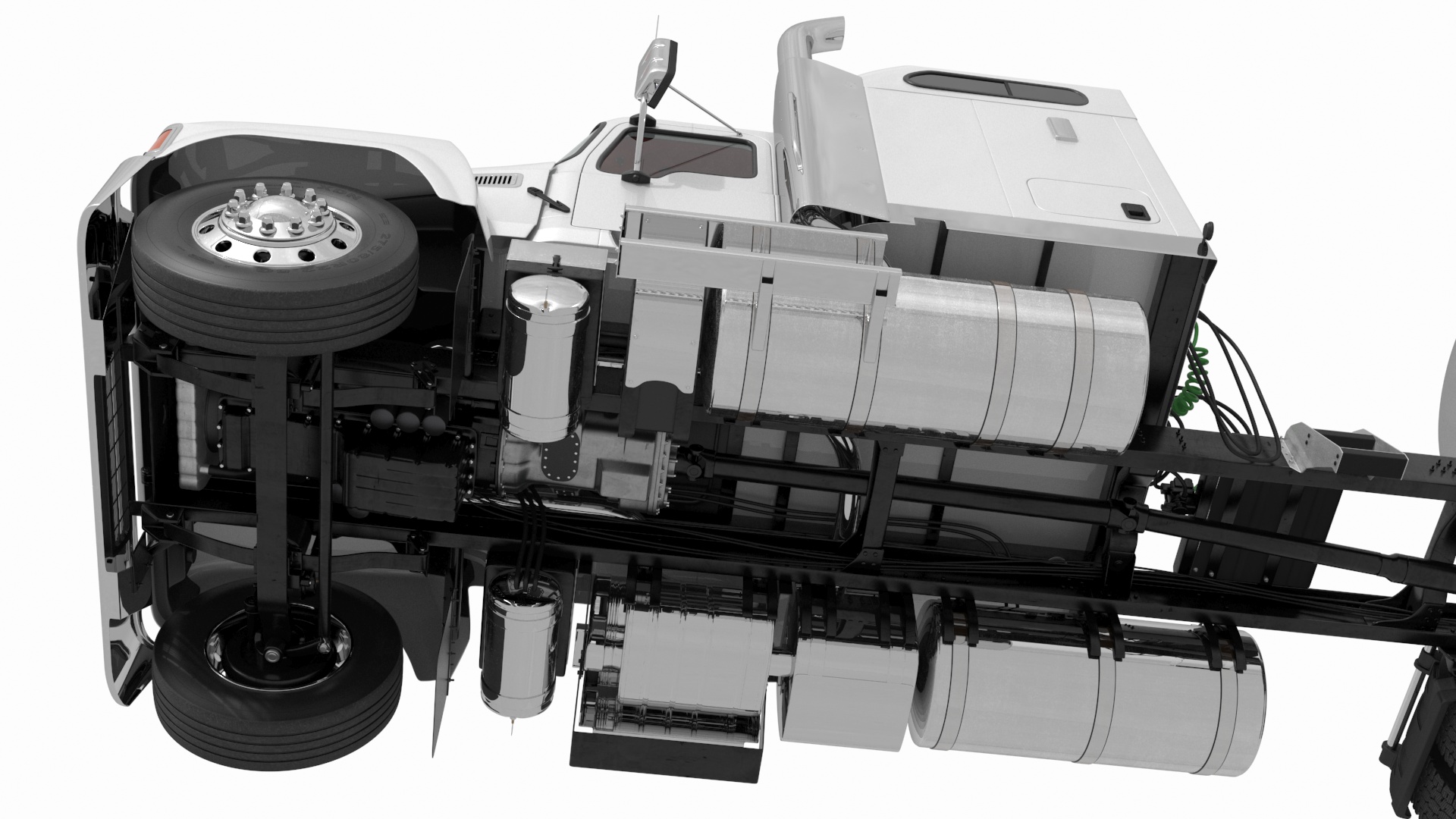 Freight Truck with Food Grade Tank Trailer 3D
