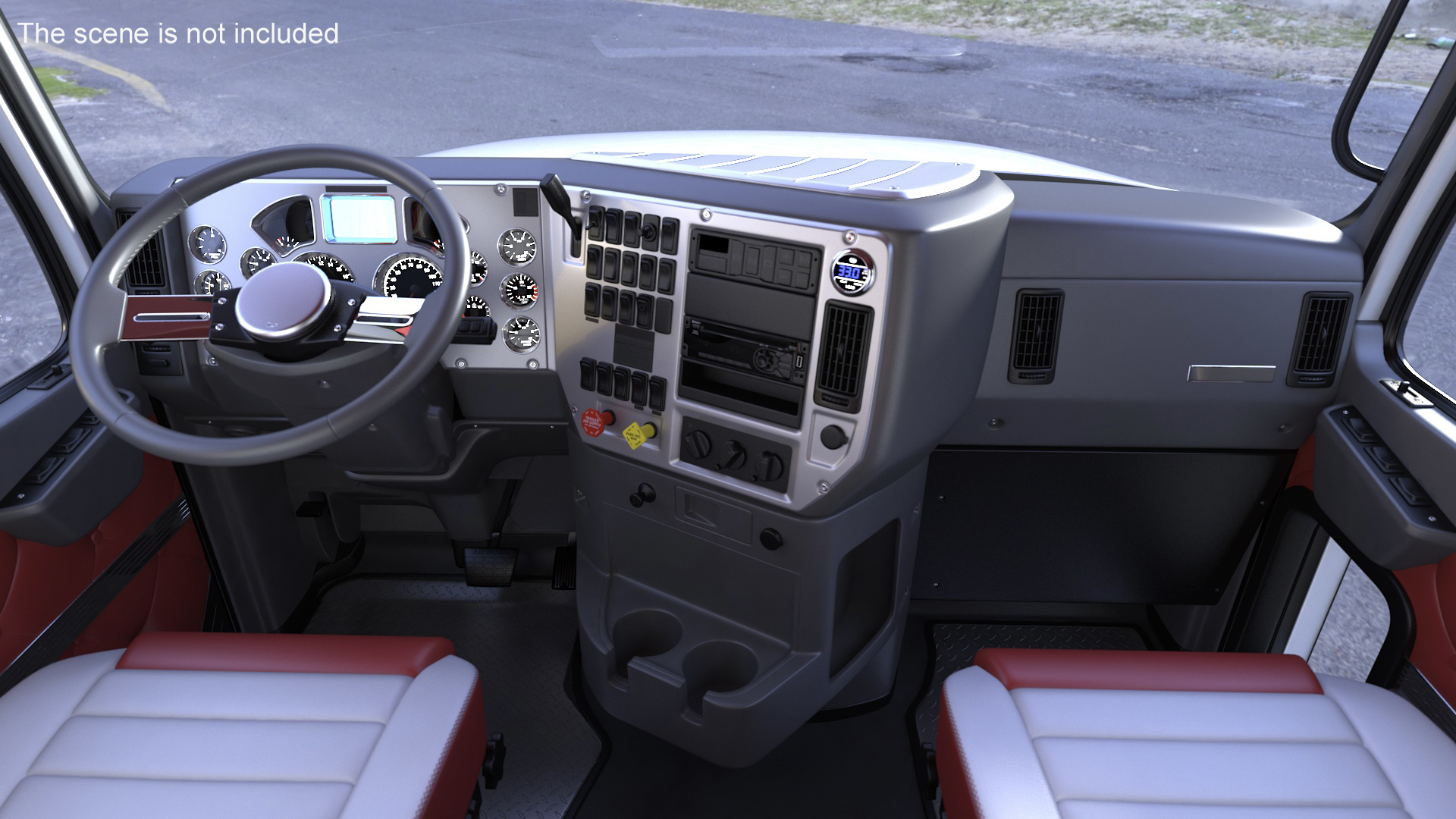 Freight Truck with Food Grade Tank Trailer 3D