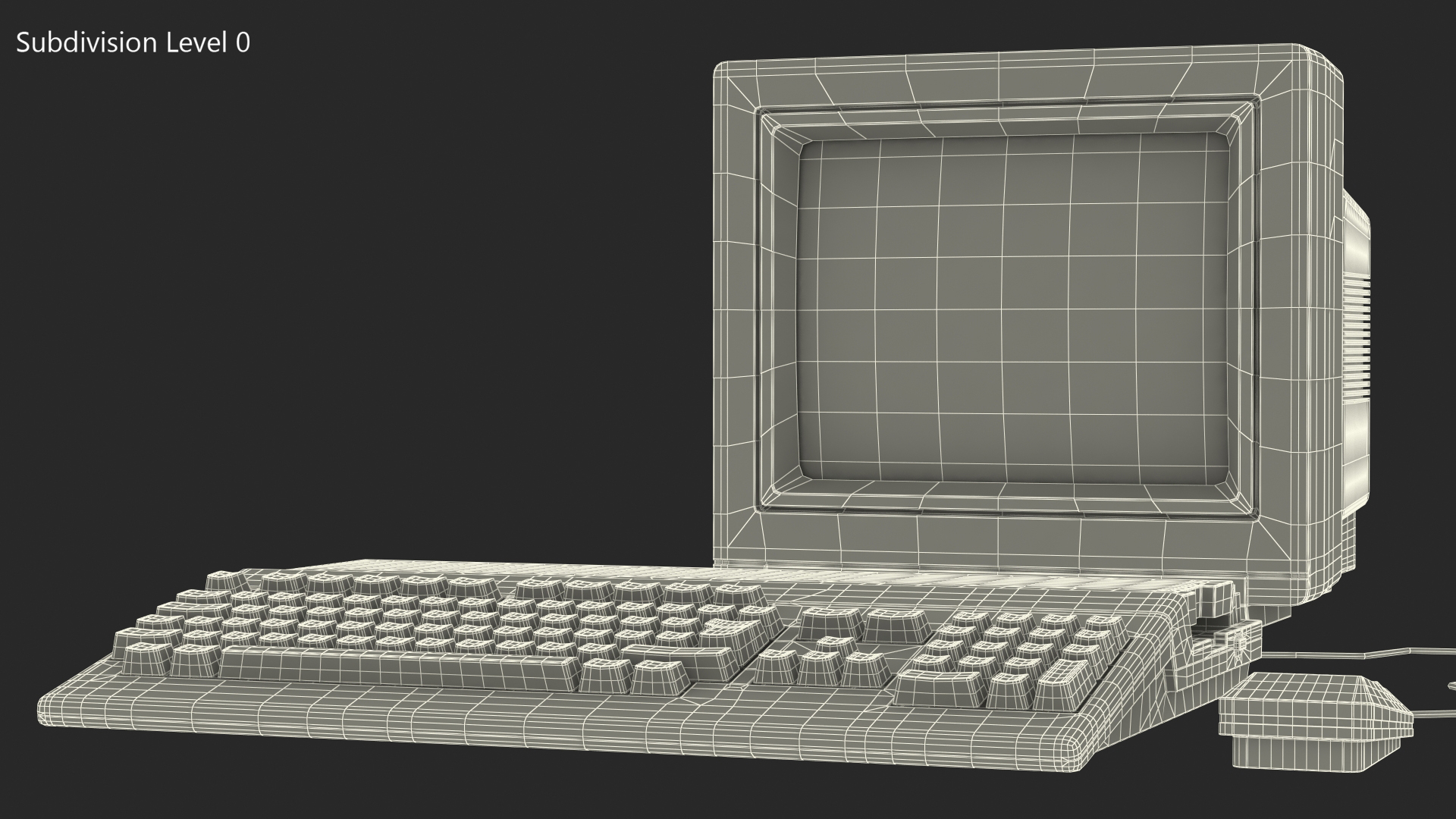 Vintage Computer with Monitor 3D model