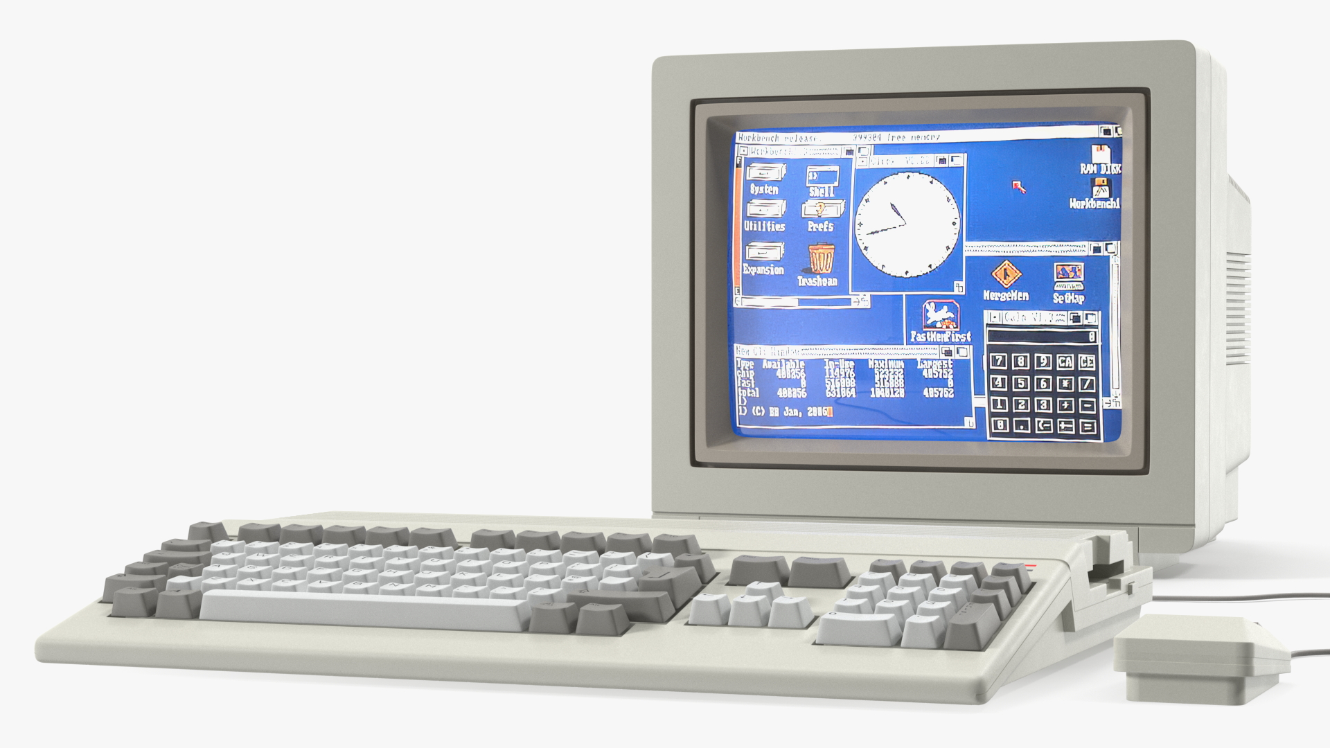 Vintage Computer with Monitor 3D model