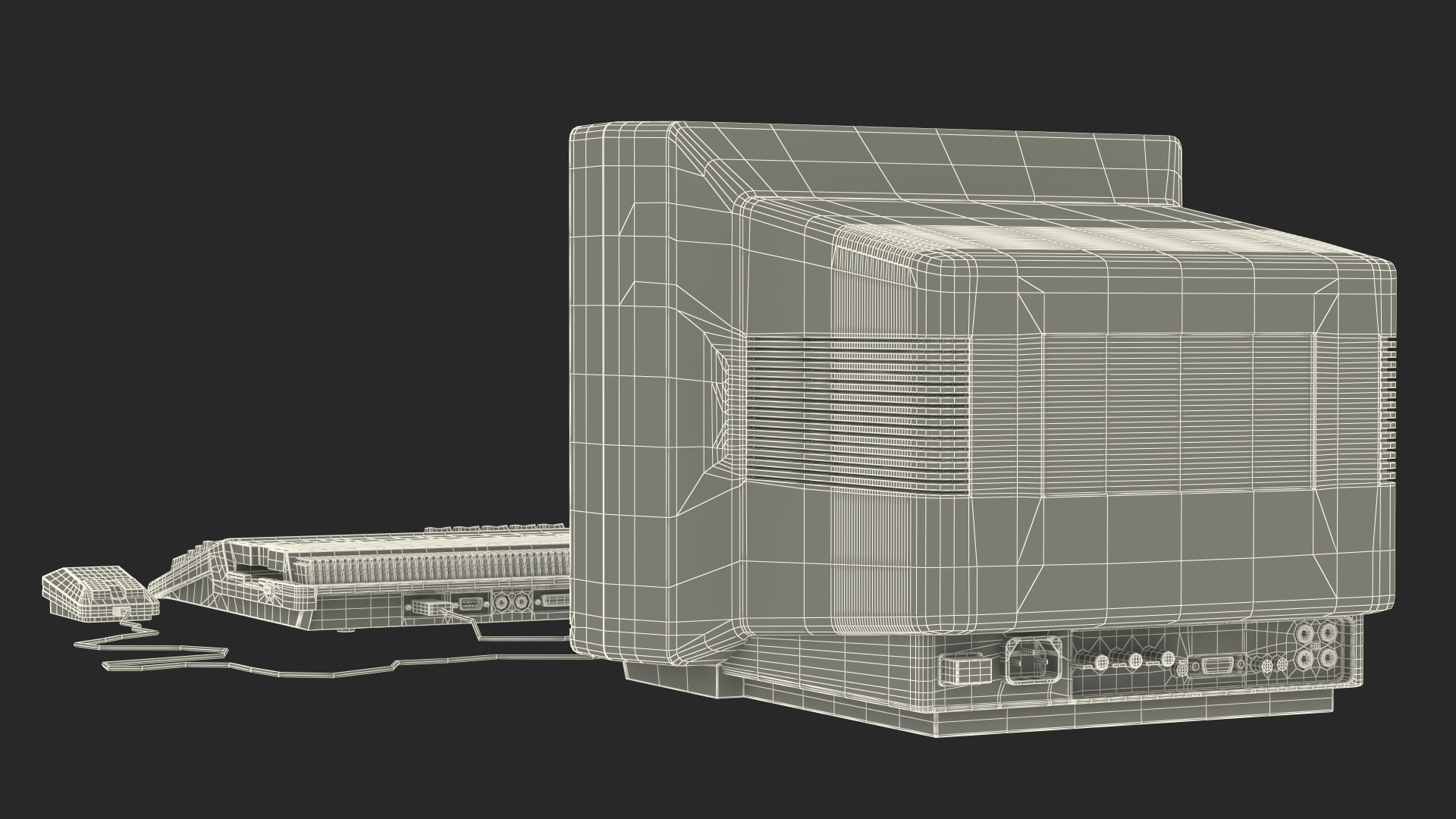 Vintage Computer with Monitor 3D model