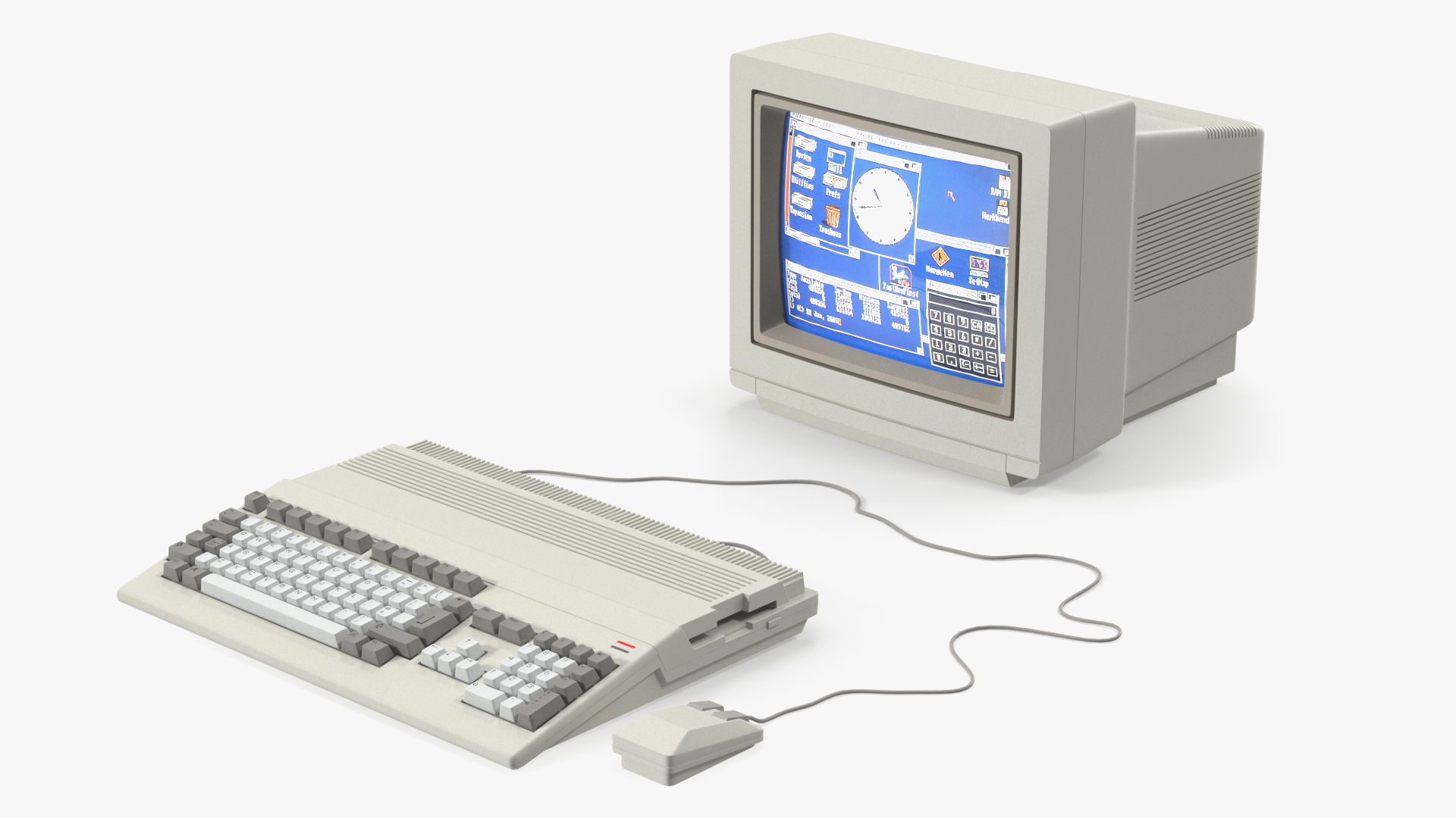 Vintage Computer with Monitor 3D model