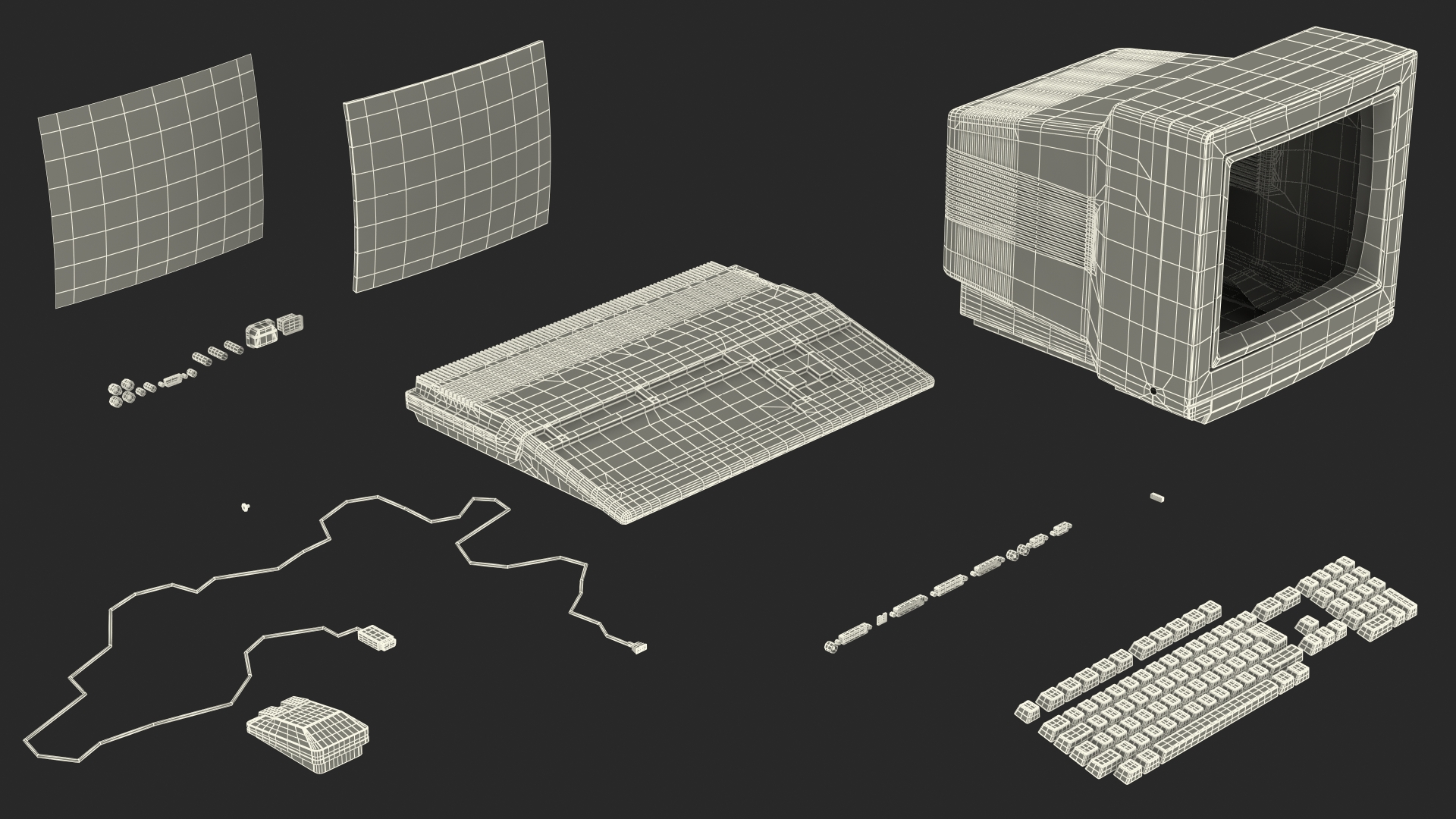 Vintage Computer with Monitor 3D model