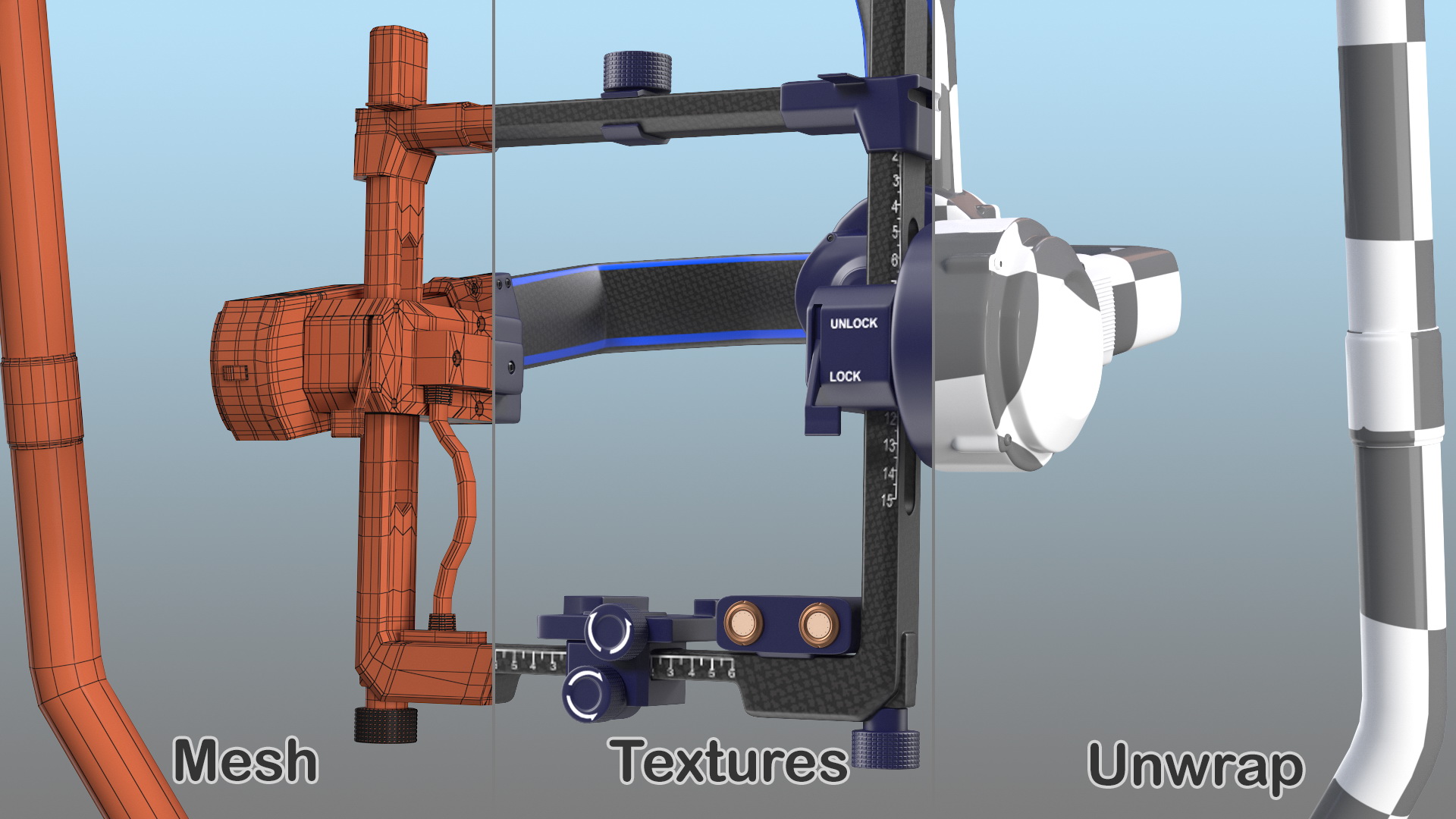 3D Professional Handheld Camera Stabilizer Rigged