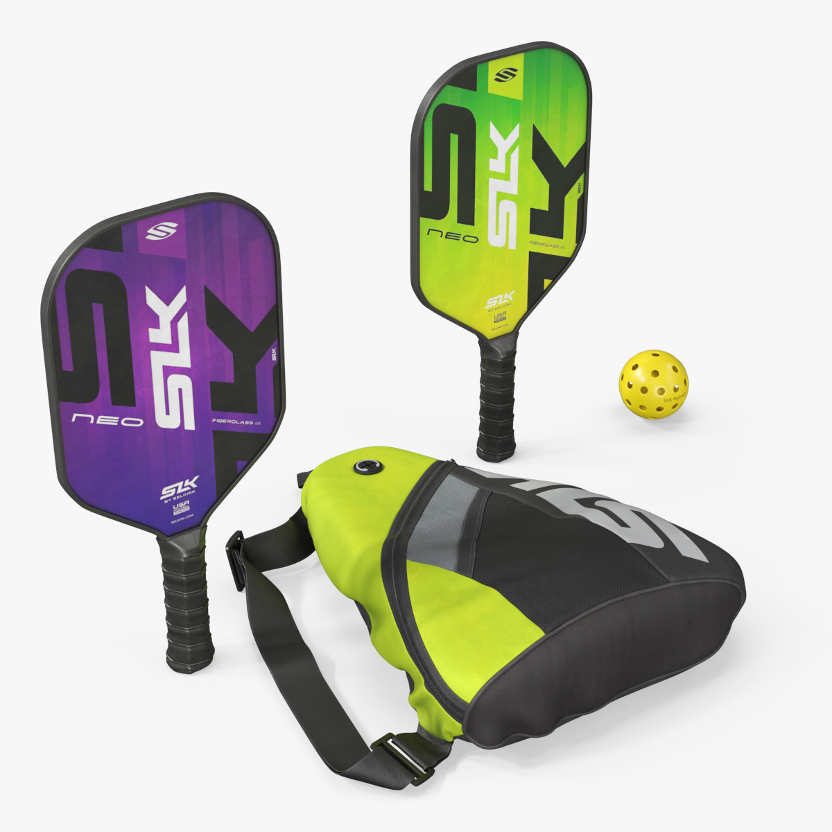 SLK Pickleball Paddle Set with Ball and Bag 3D model preview