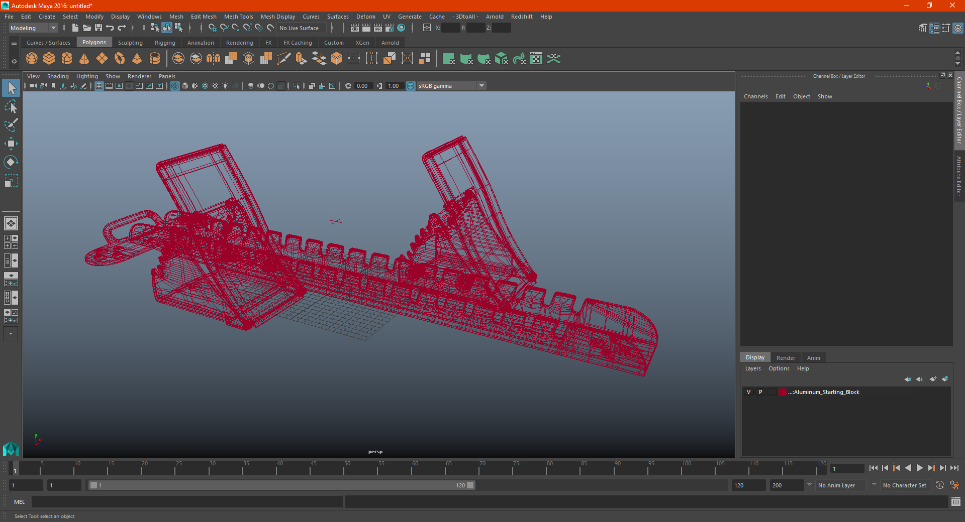3D Aluminum Starting Block model