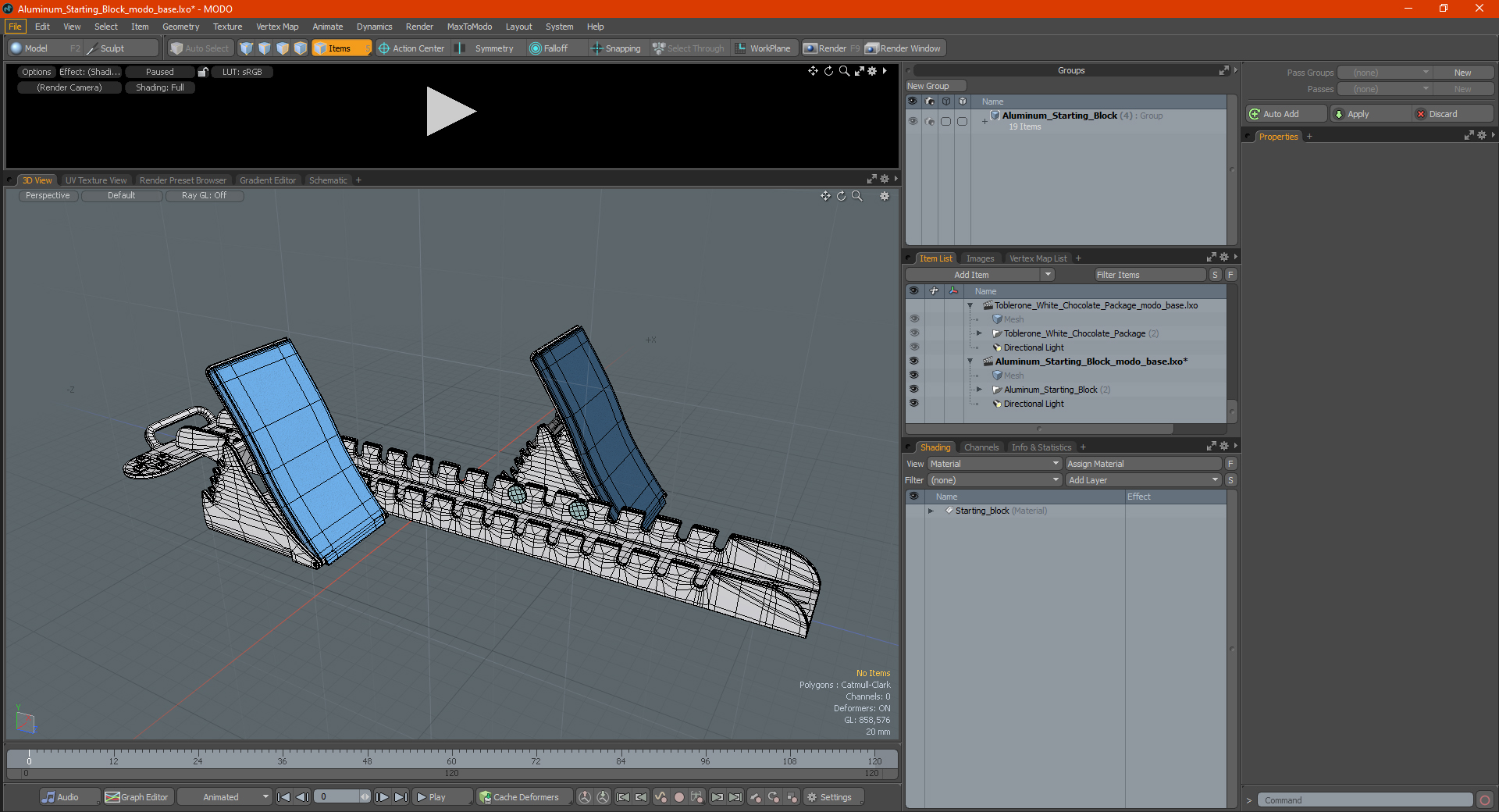 3D Aluminum Starting Block model