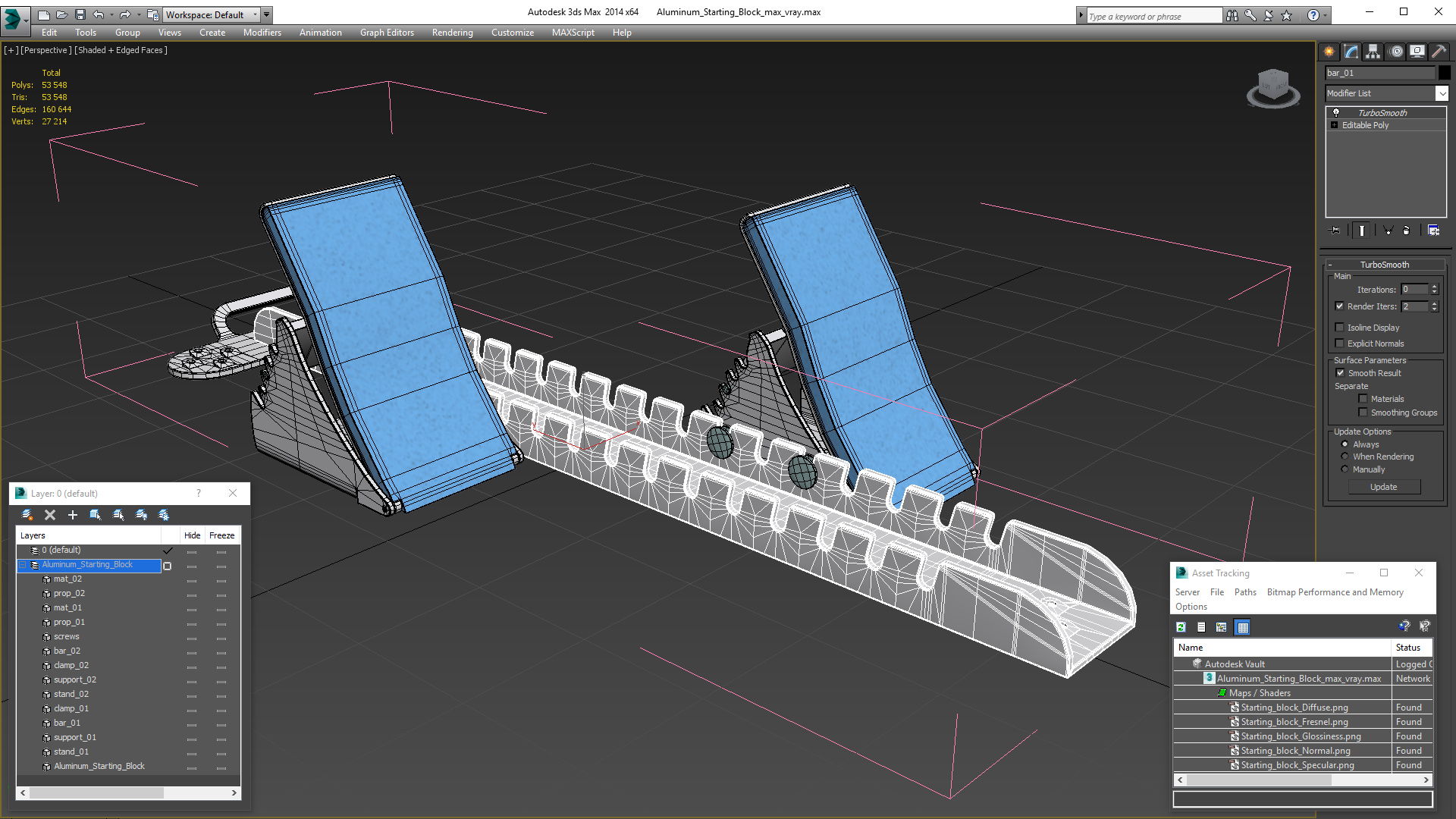 3D Aluminum Starting Block model
