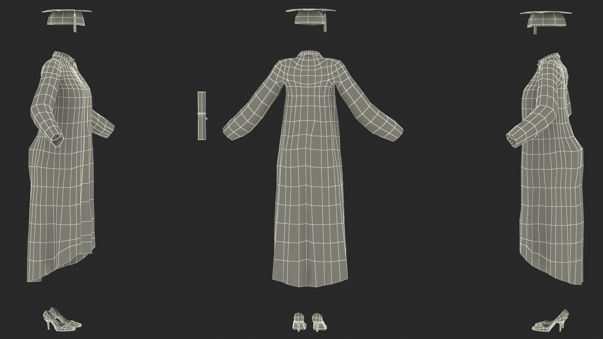 3D model Graduation Gown