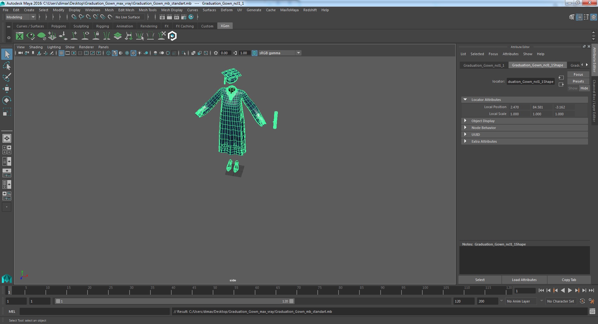 3D model Graduation Gown