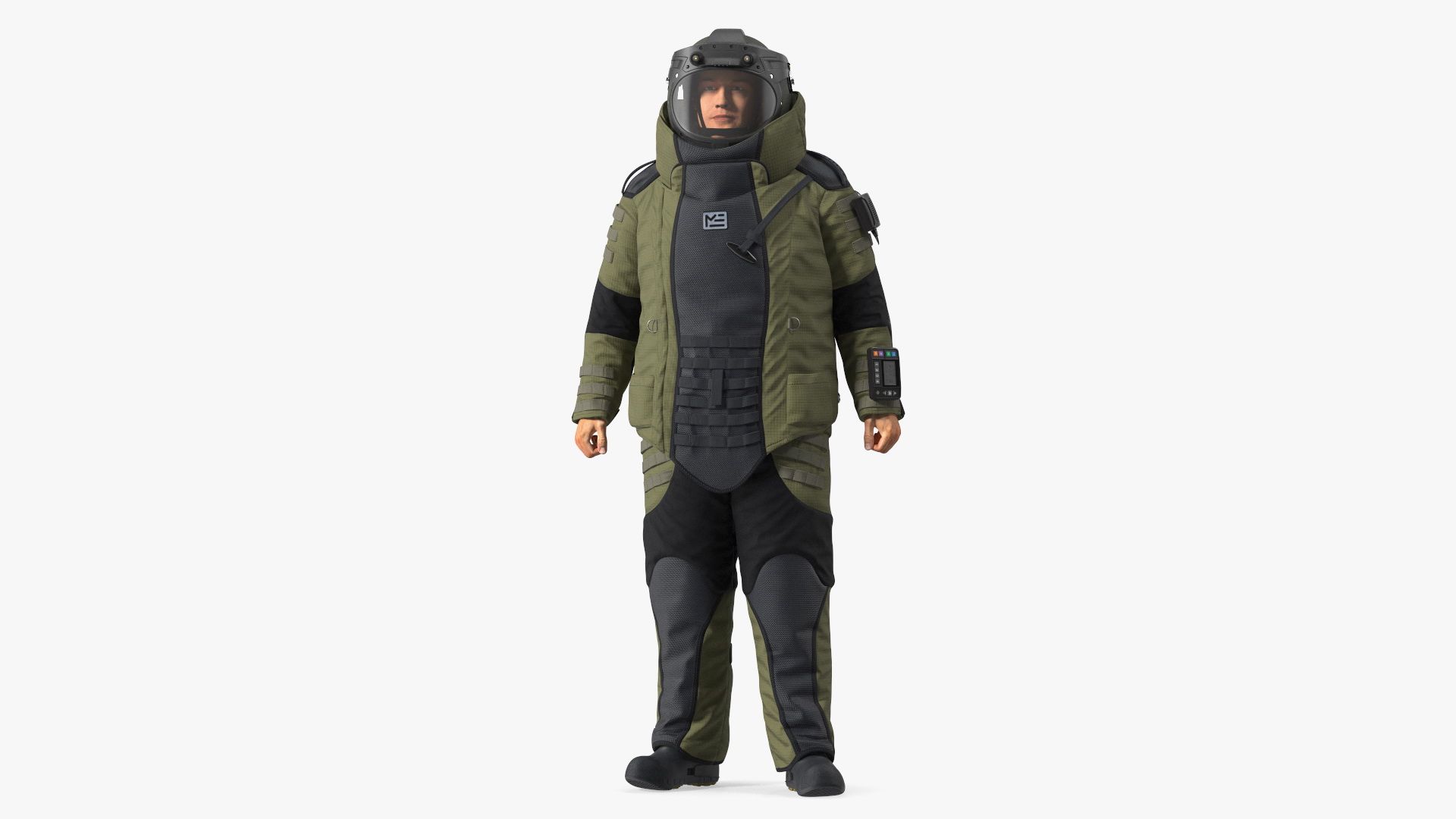Man in EOD 10 Bomb Suit Stand Pose 3D model