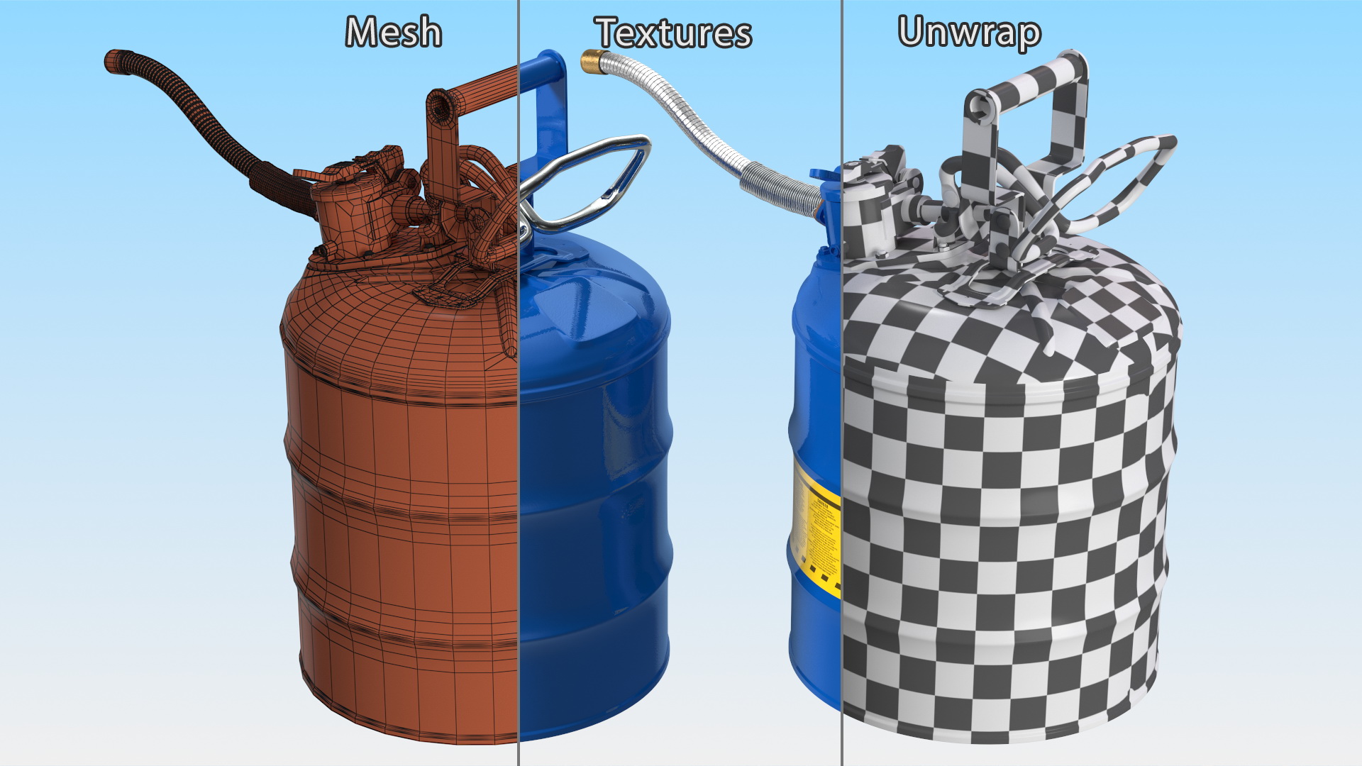 Safety Fuel Can Five Gallon Blue 3D