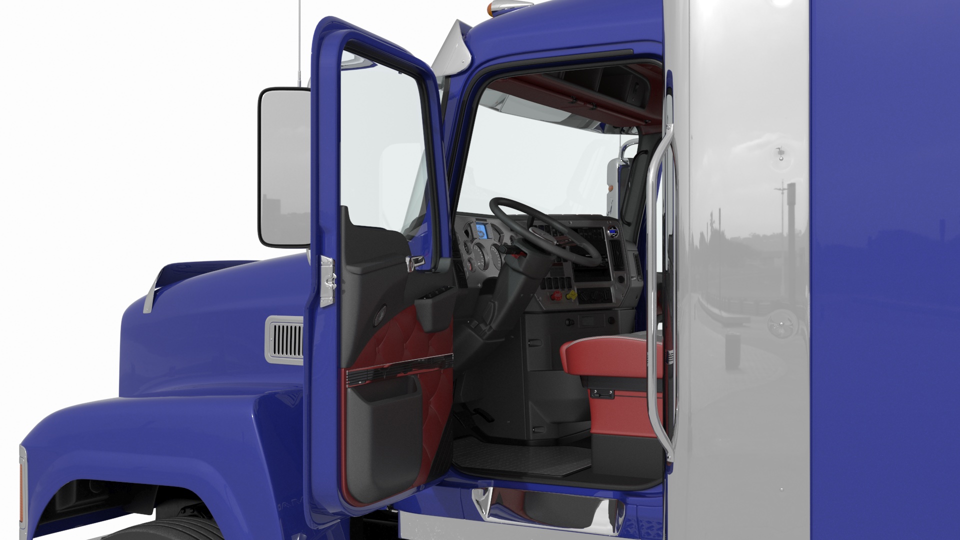 Mack CHU613 Truck with Semi Big Trailer 3D model