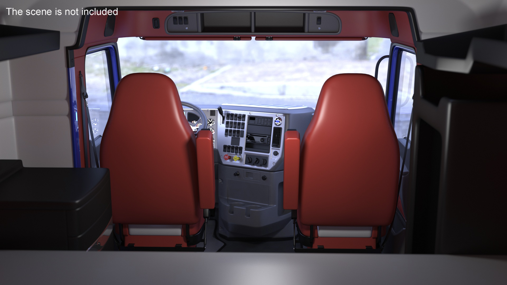 Mack CHU613 Truck with Semi Big Trailer 3D model