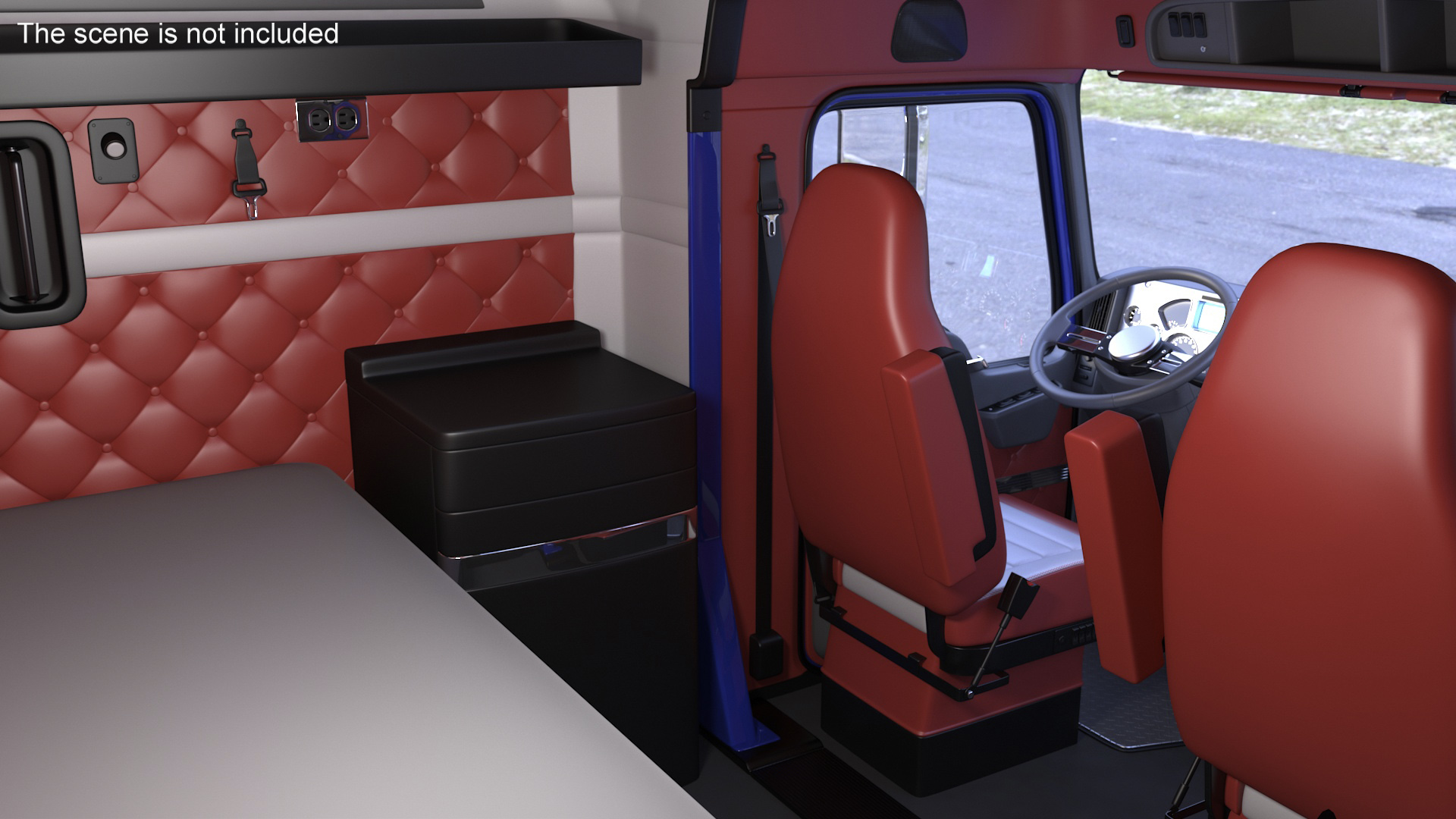 Mack CHU613 Truck with Semi Big Trailer 3D model