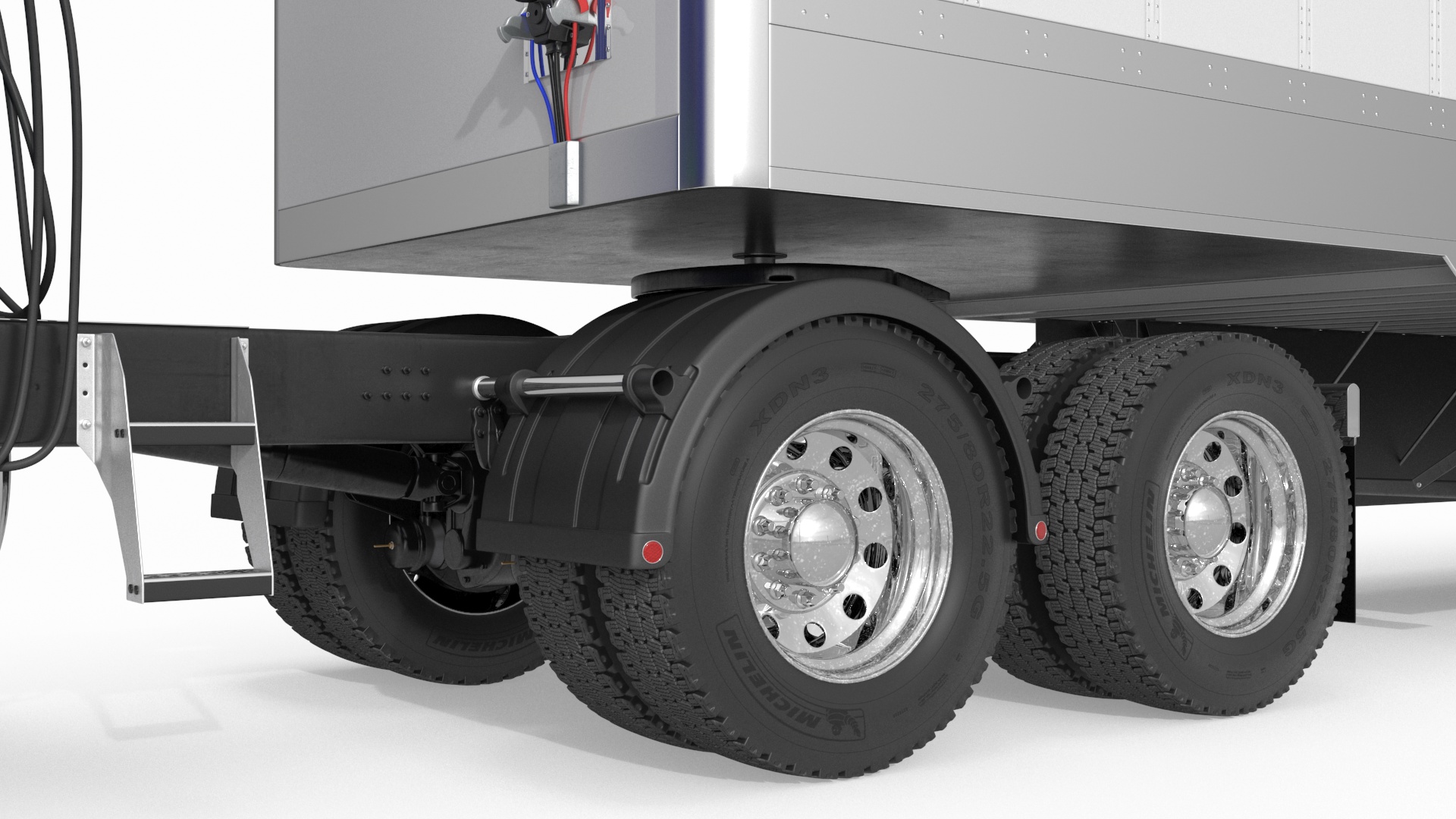 Mack CHU613 Truck with Semi Big Trailer 3D model