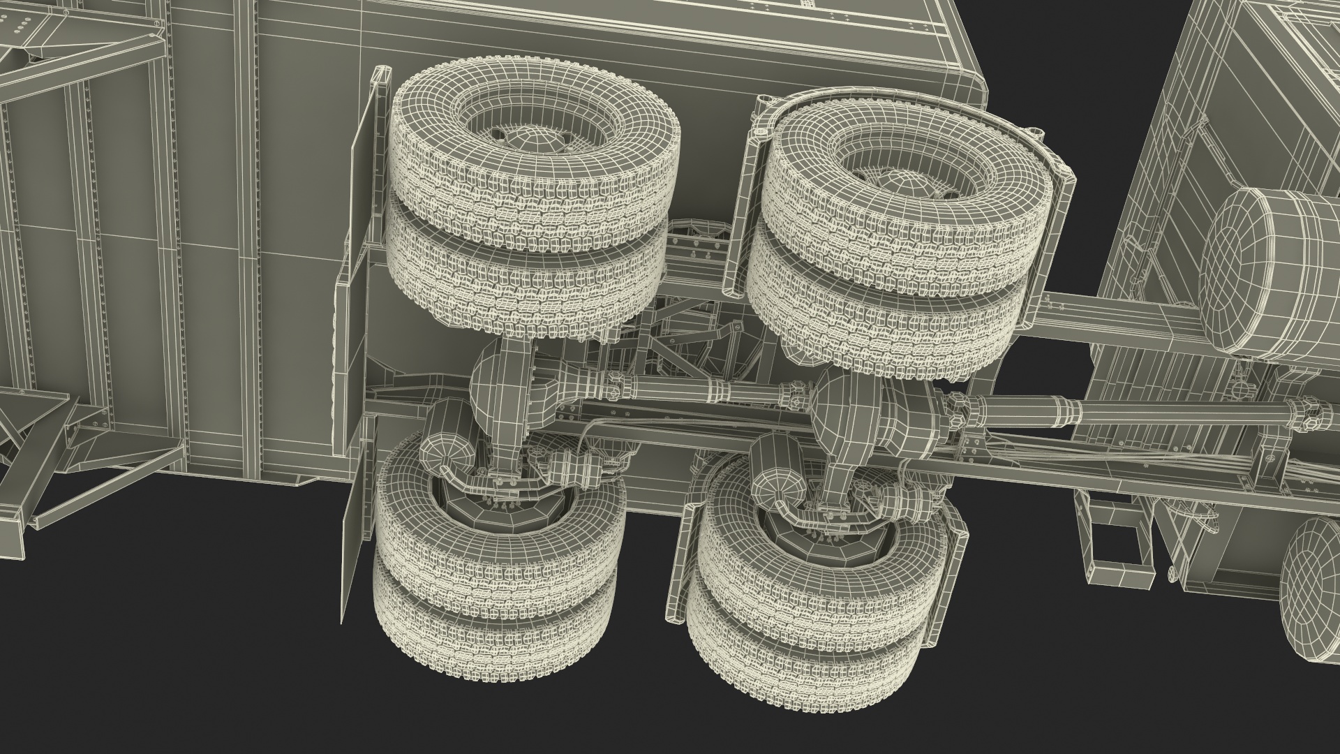Mack CHU613 Truck with Semi Big Trailer 3D model