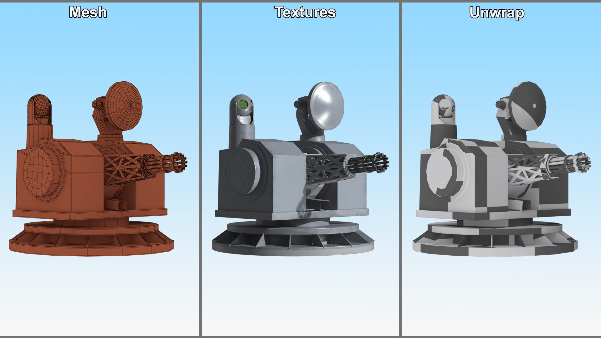 Type 1130 11-Barrel 30mm CIWS 3D model