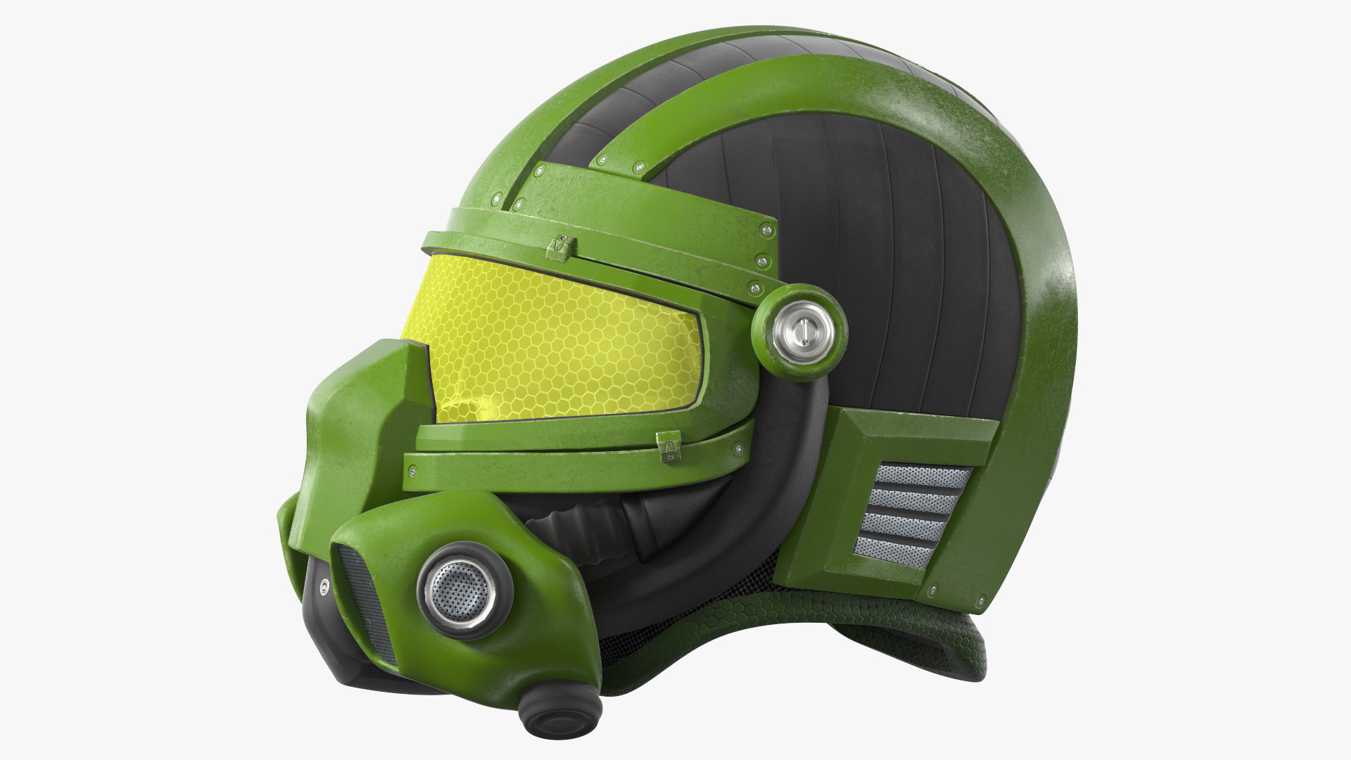 3D SciFi Helmet Green model