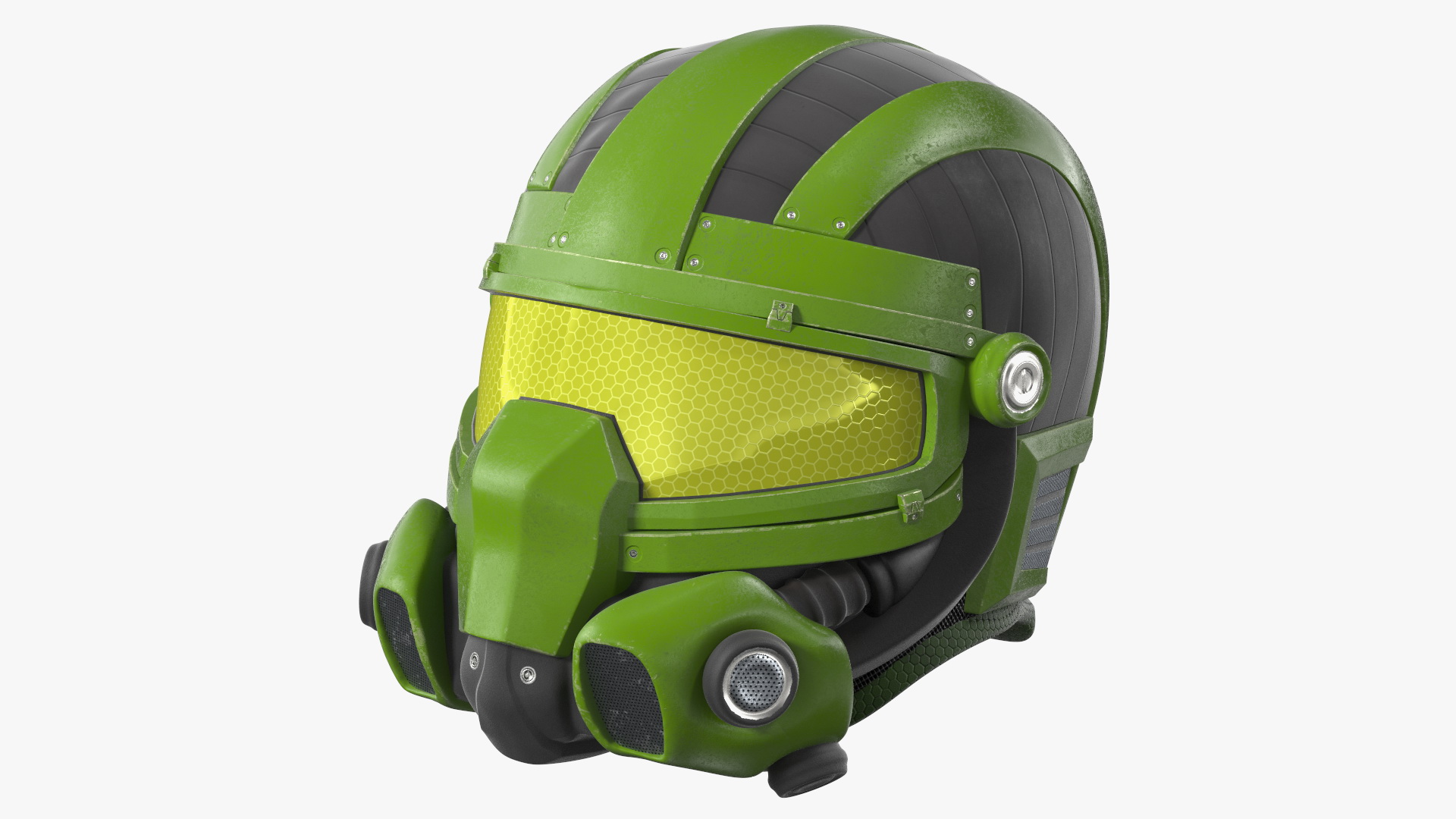 3D SciFi Helmet Green model
