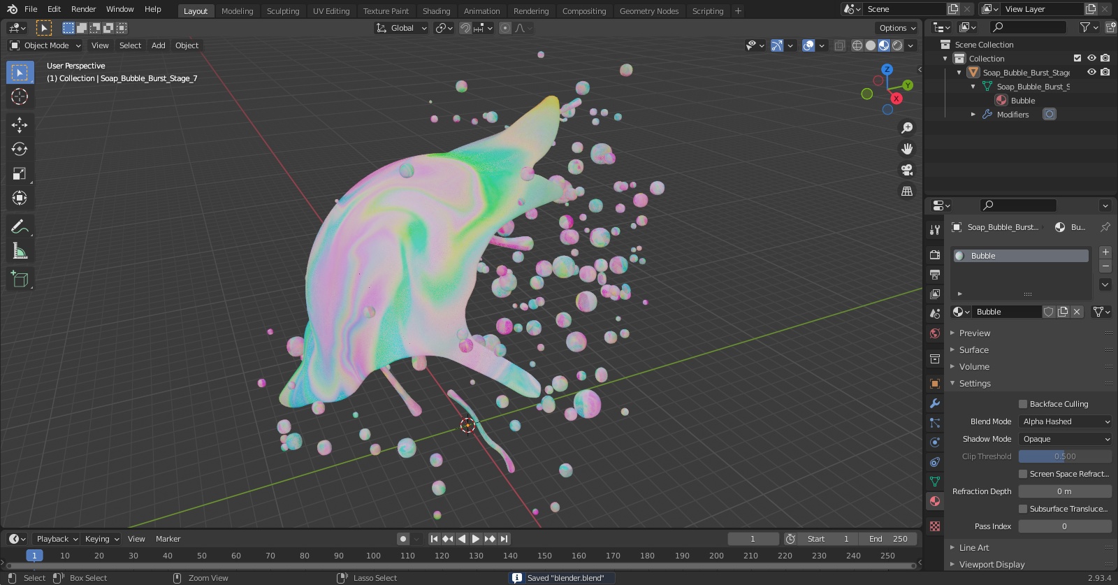 3D model Soap Bubble Burst Stage 7