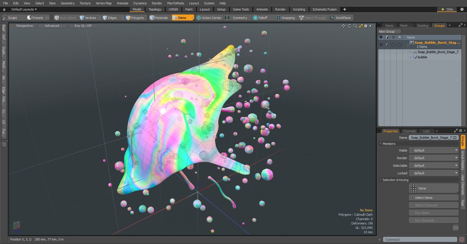3D model Soap Bubble Burst Stage 7