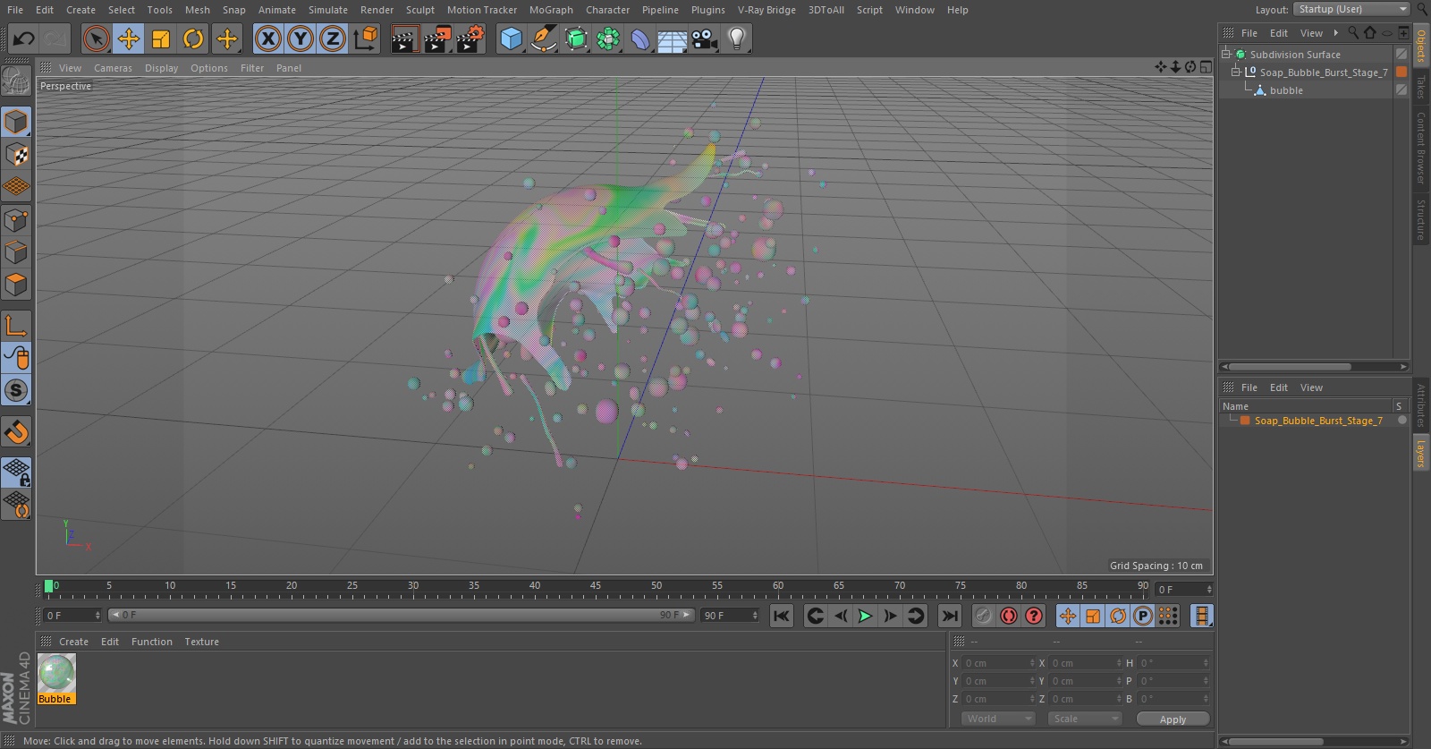 3D model Soap Bubble Burst Stage 7