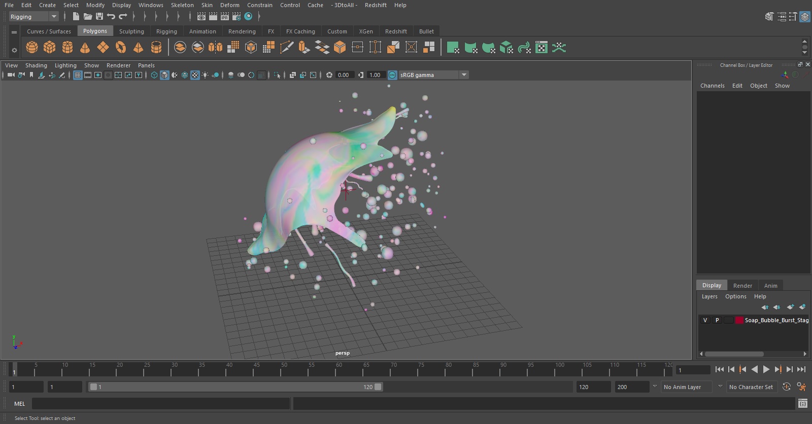 3D model Soap Bubble Burst Stage 7