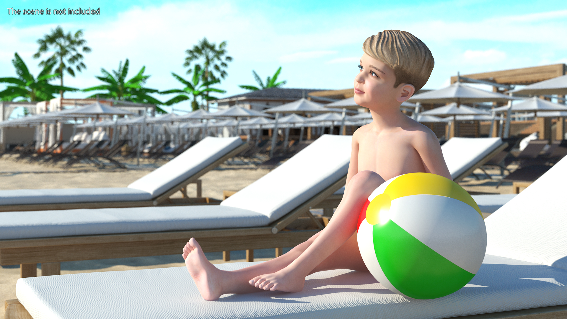 Child Boy Beach Style Rigged for Cinema 4D 3D
