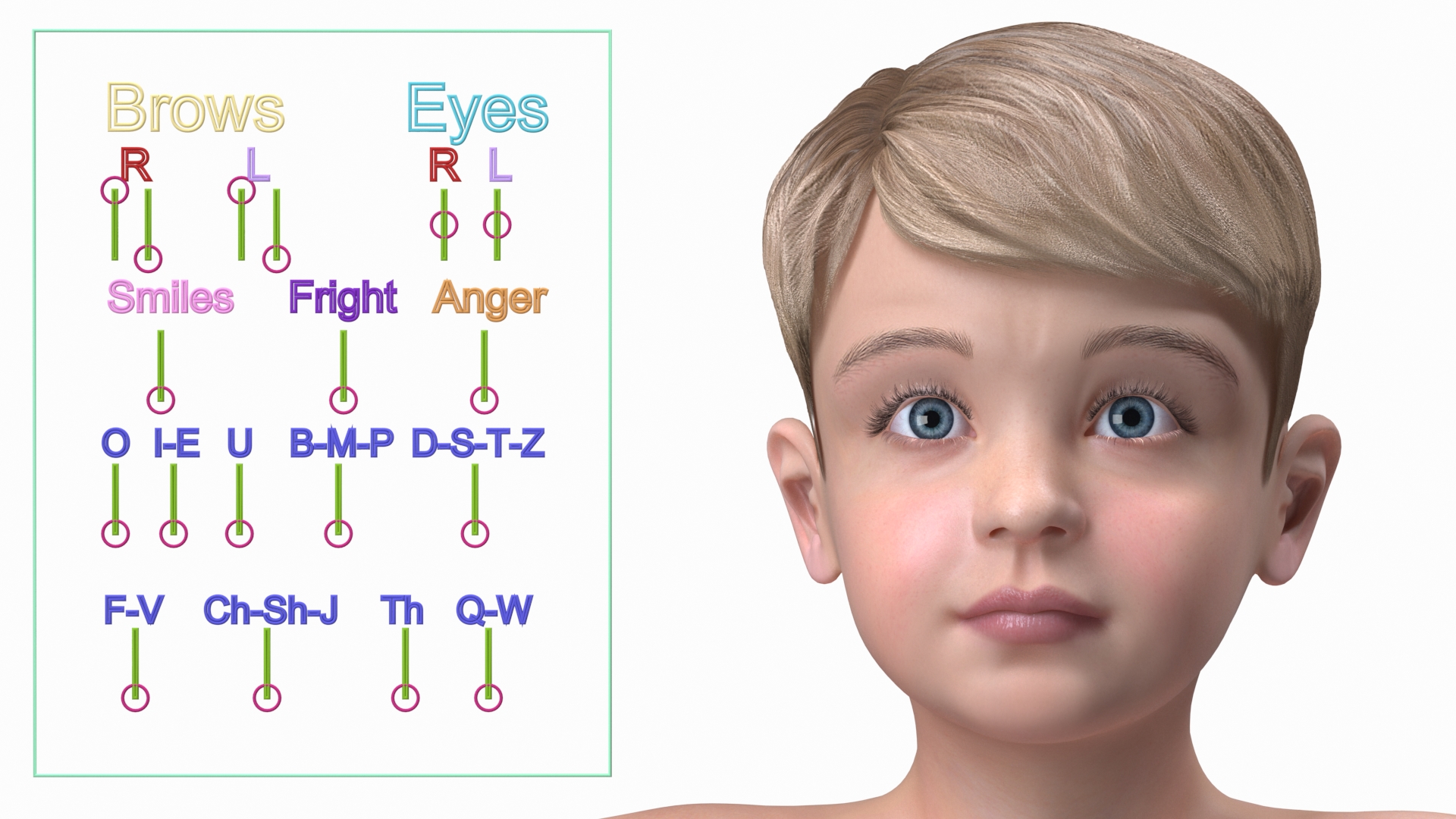 Child Boy Beach Style Rigged for Cinema 4D 3D