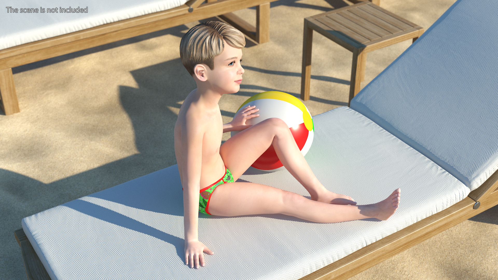 Child Boy Beach Style Rigged for Cinema 4D 3D