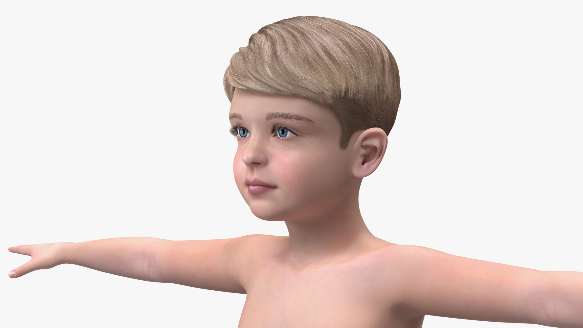 Child Boy Beach Style Rigged for Cinema 4D 3D