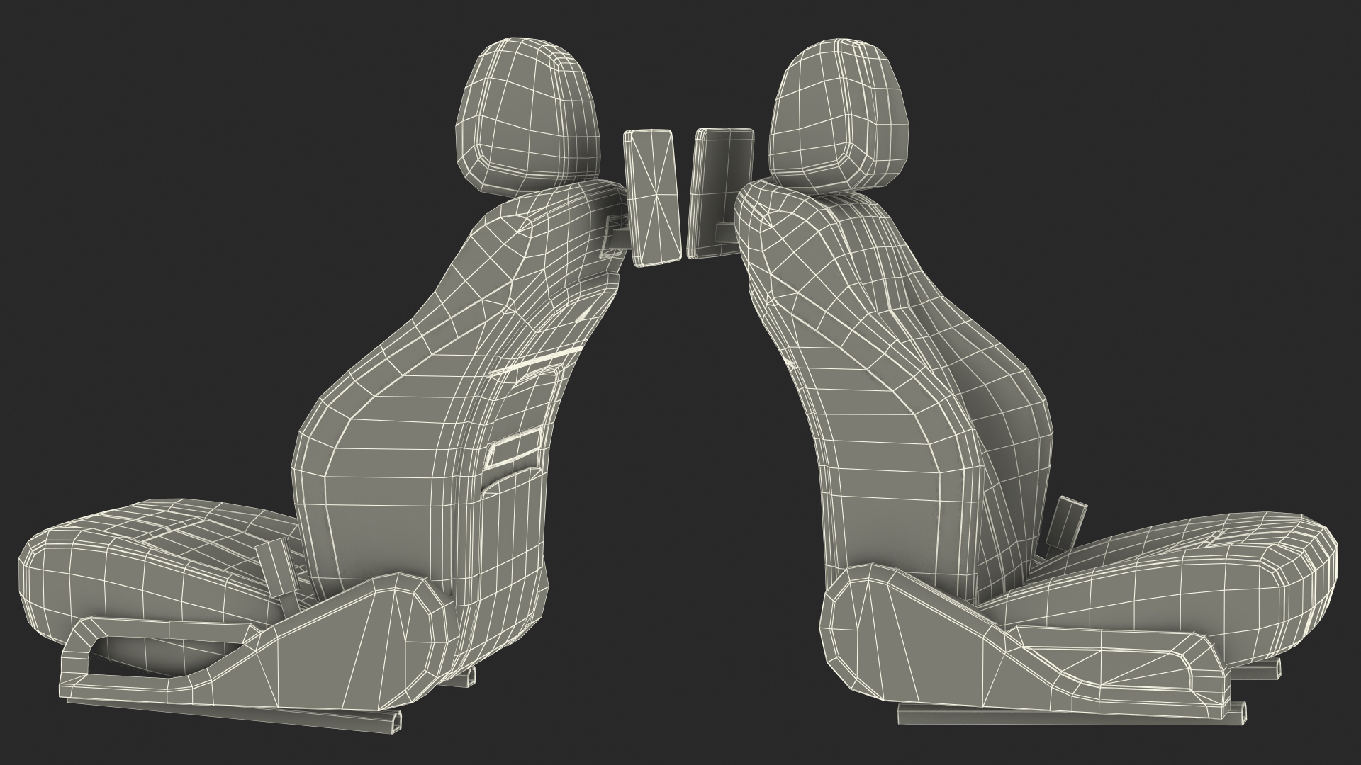 3D Luxury Car Front Seat