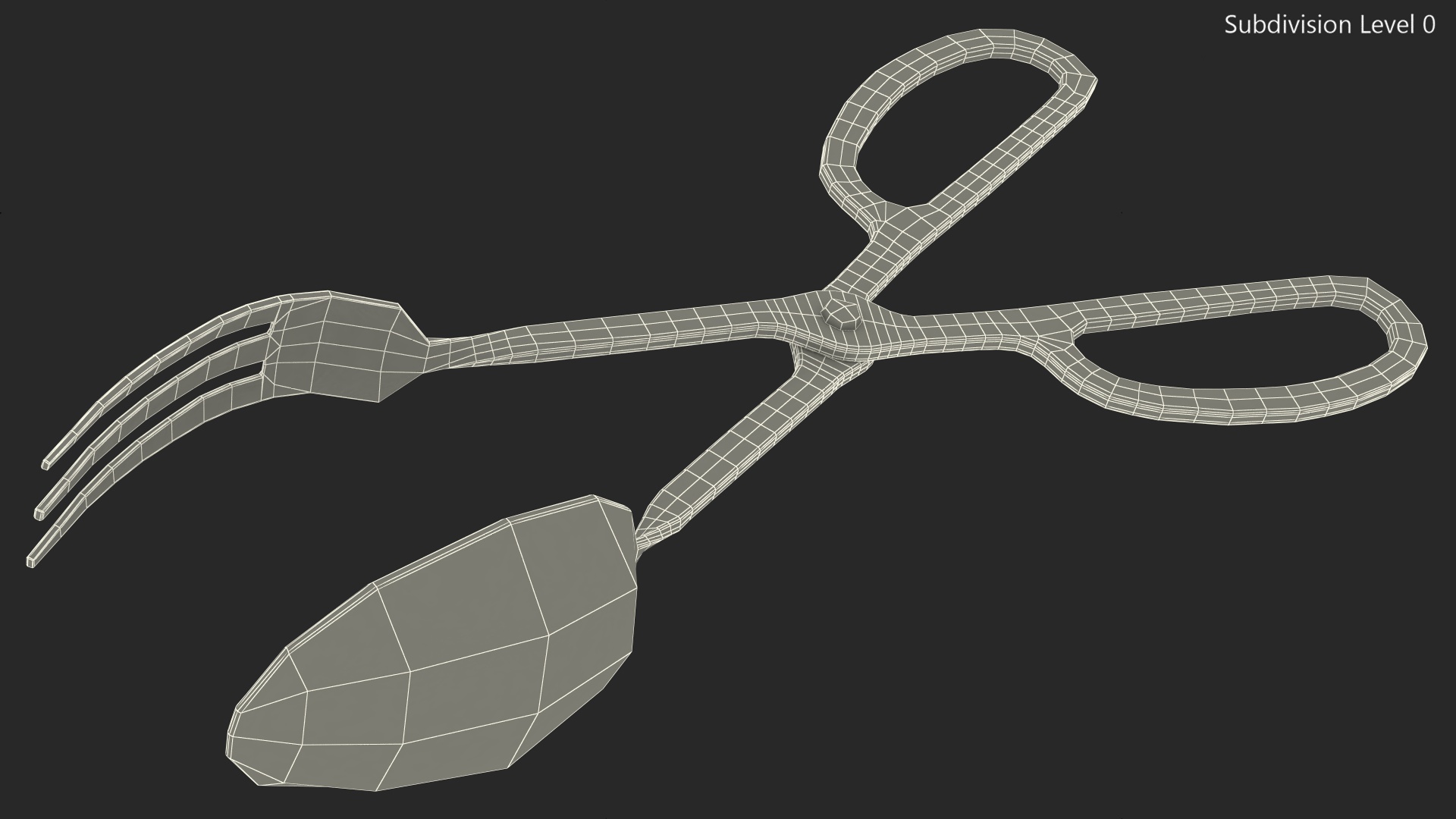 3D model Salad Serving Fork and Spoon Silver