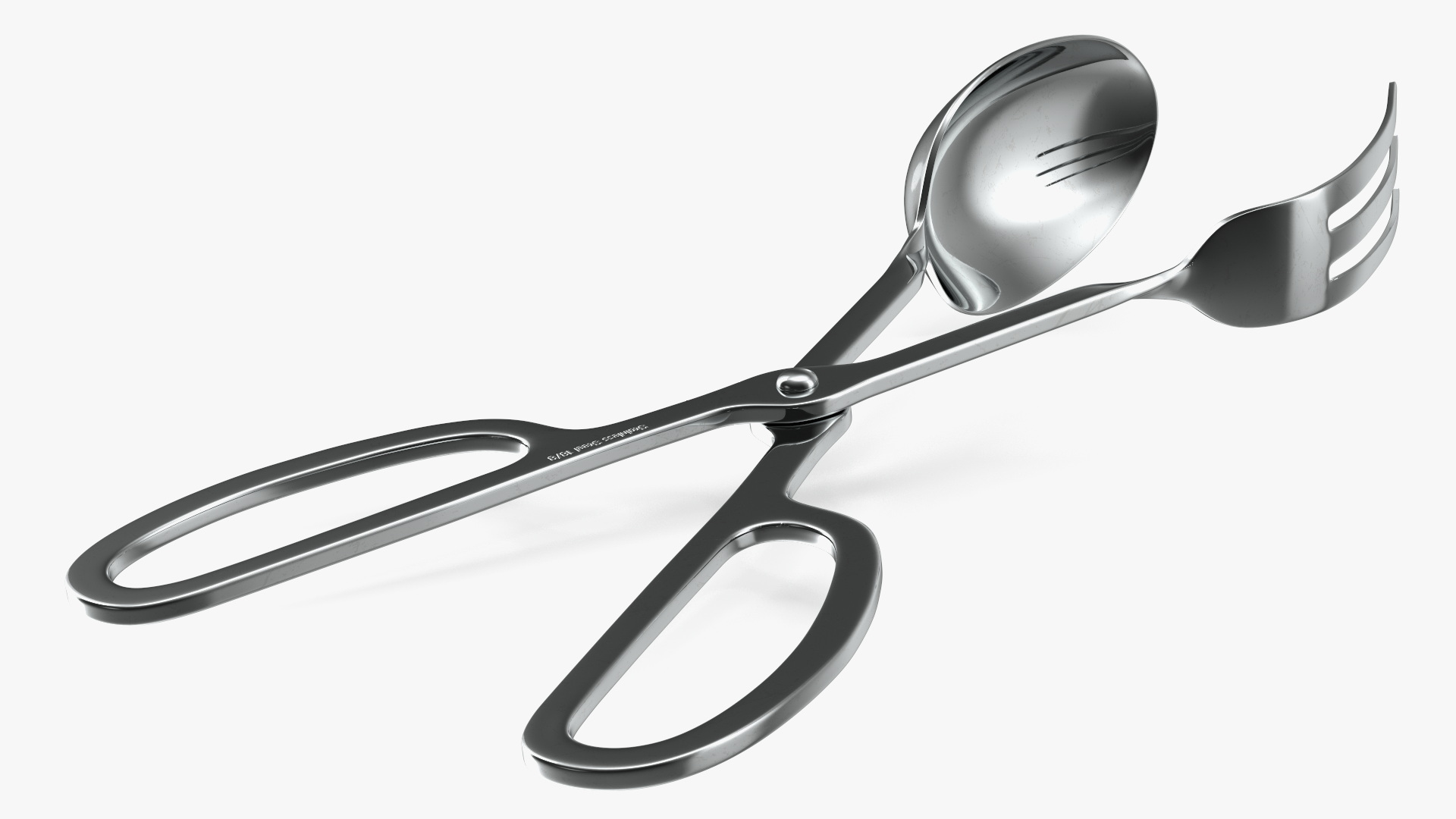 3D model Salad Serving Fork and Spoon Silver