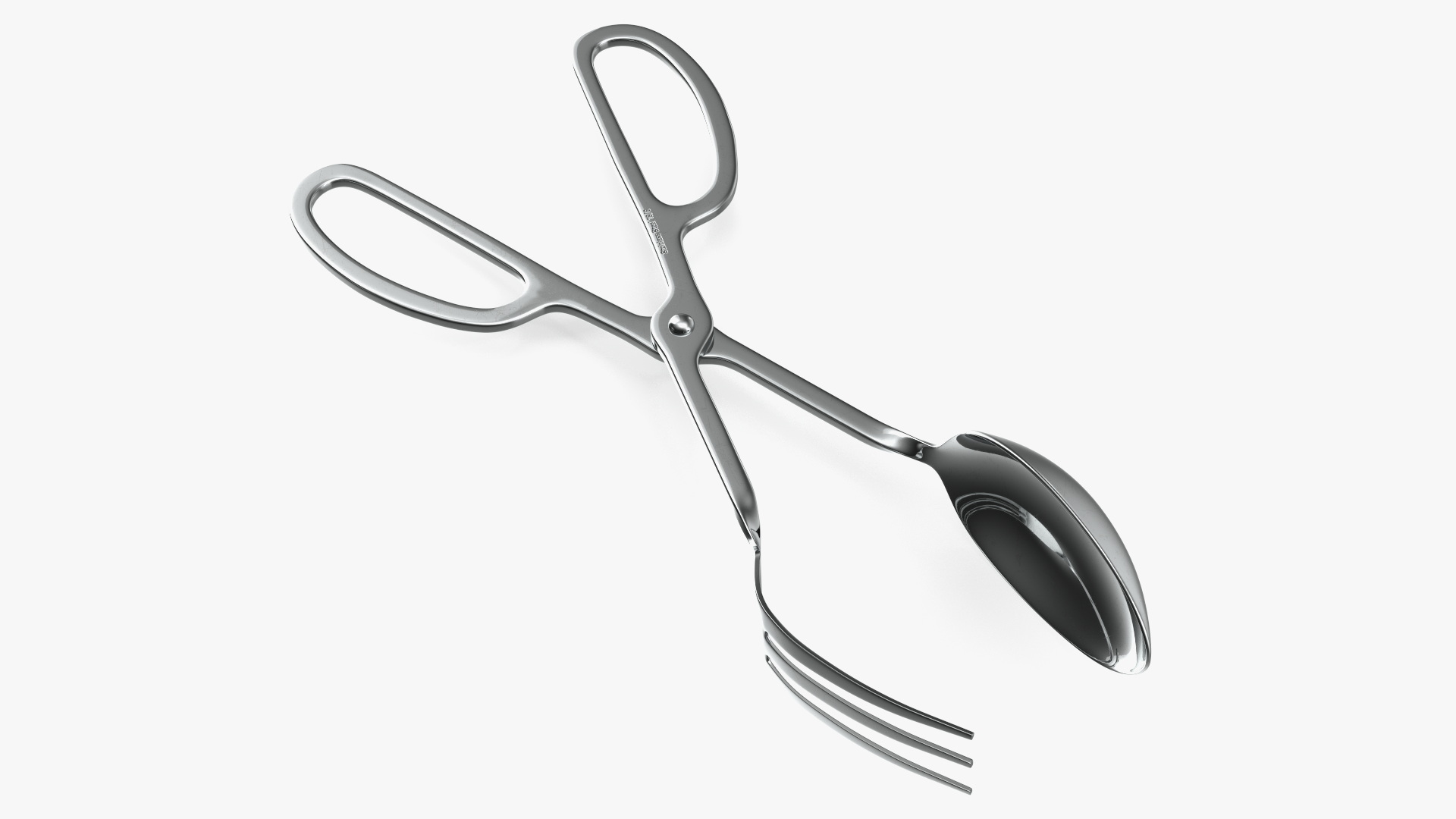 3D model Salad Serving Fork and Spoon Silver