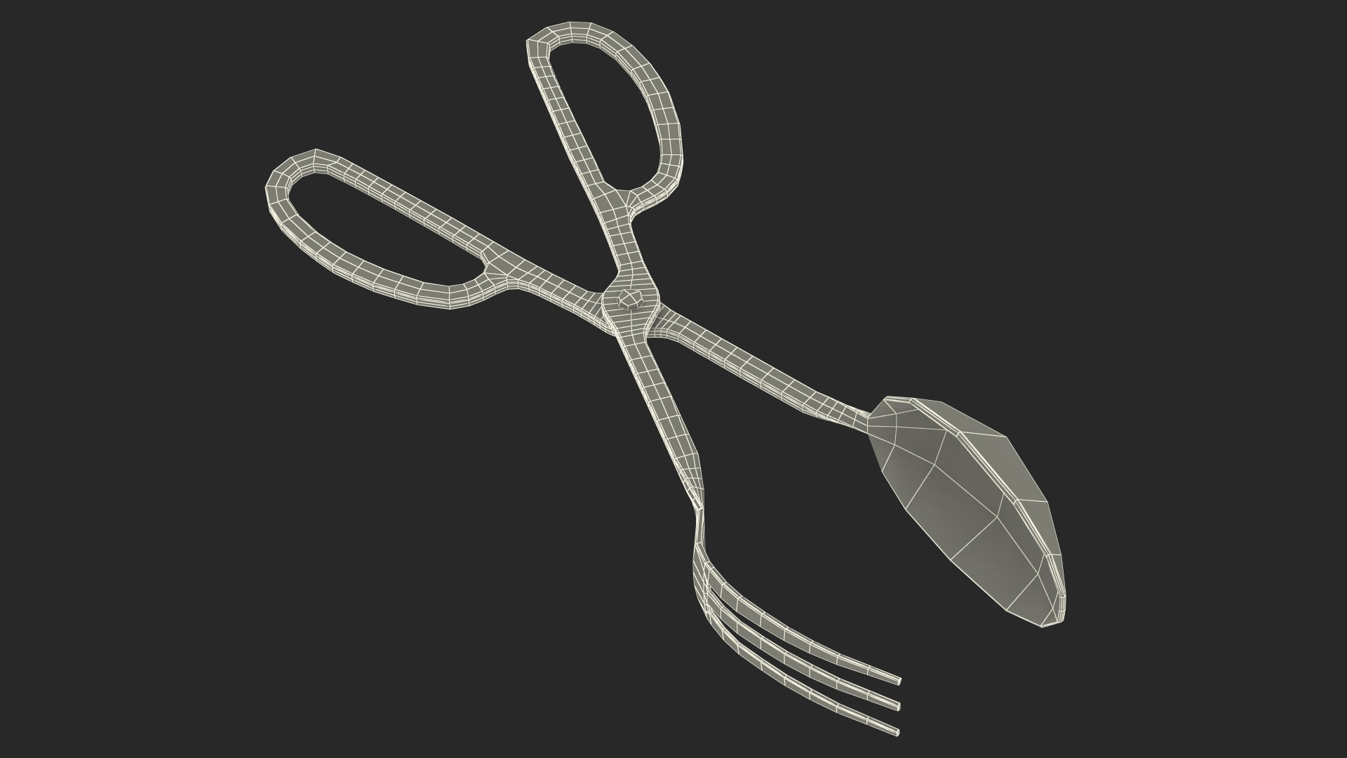 3D model Salad Serving Fork and Spoon Silver