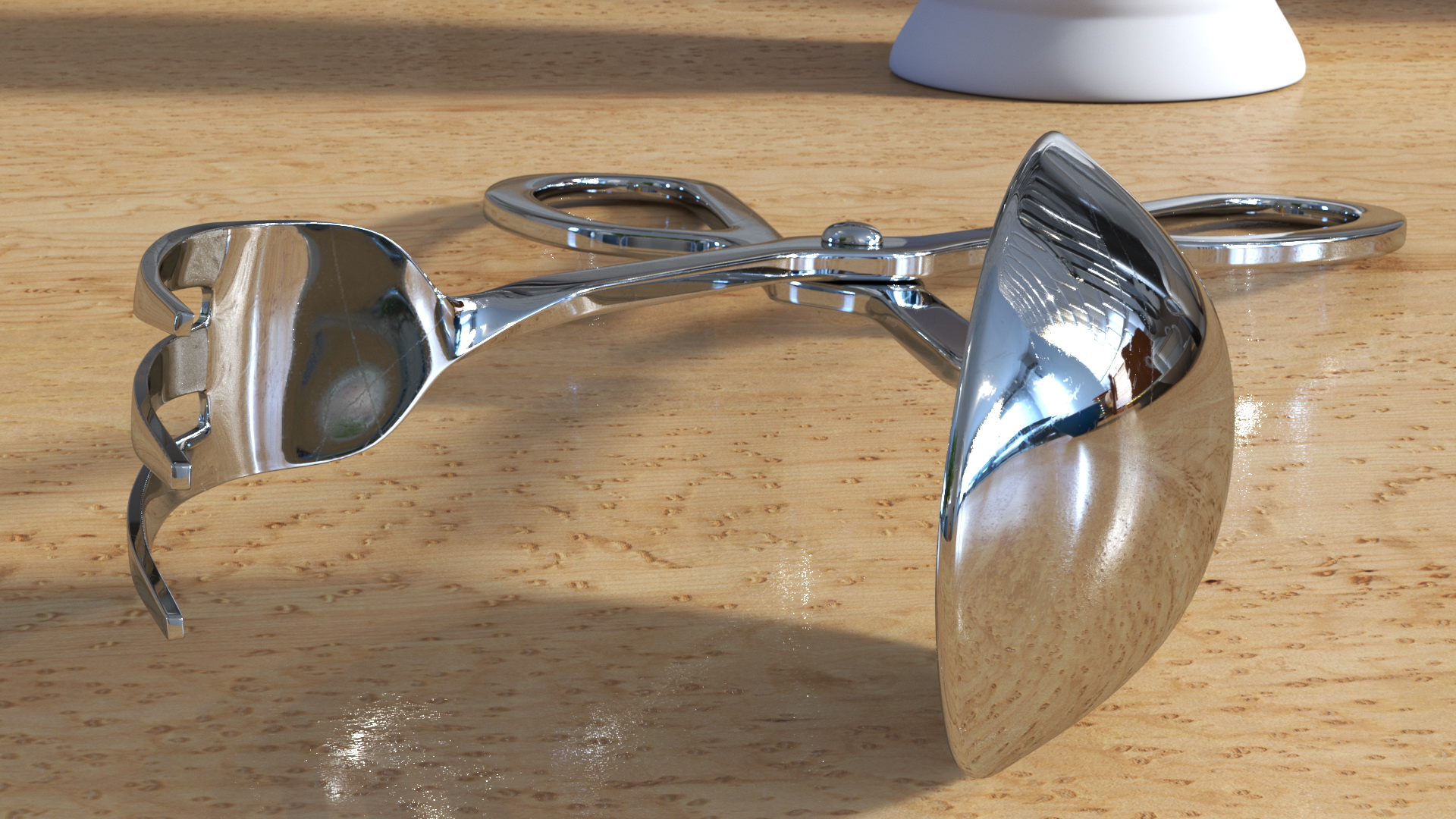 3D model Salad Serving Fork and Spoon Silver
