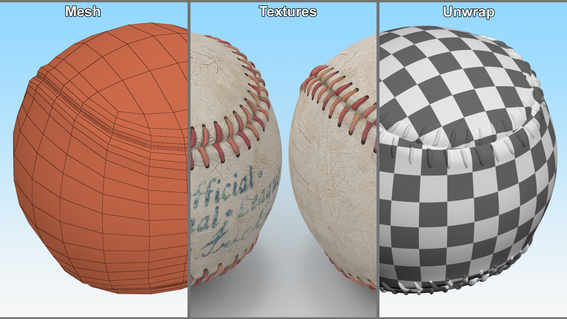 National League Baseball Ball 1950-1965 3D model