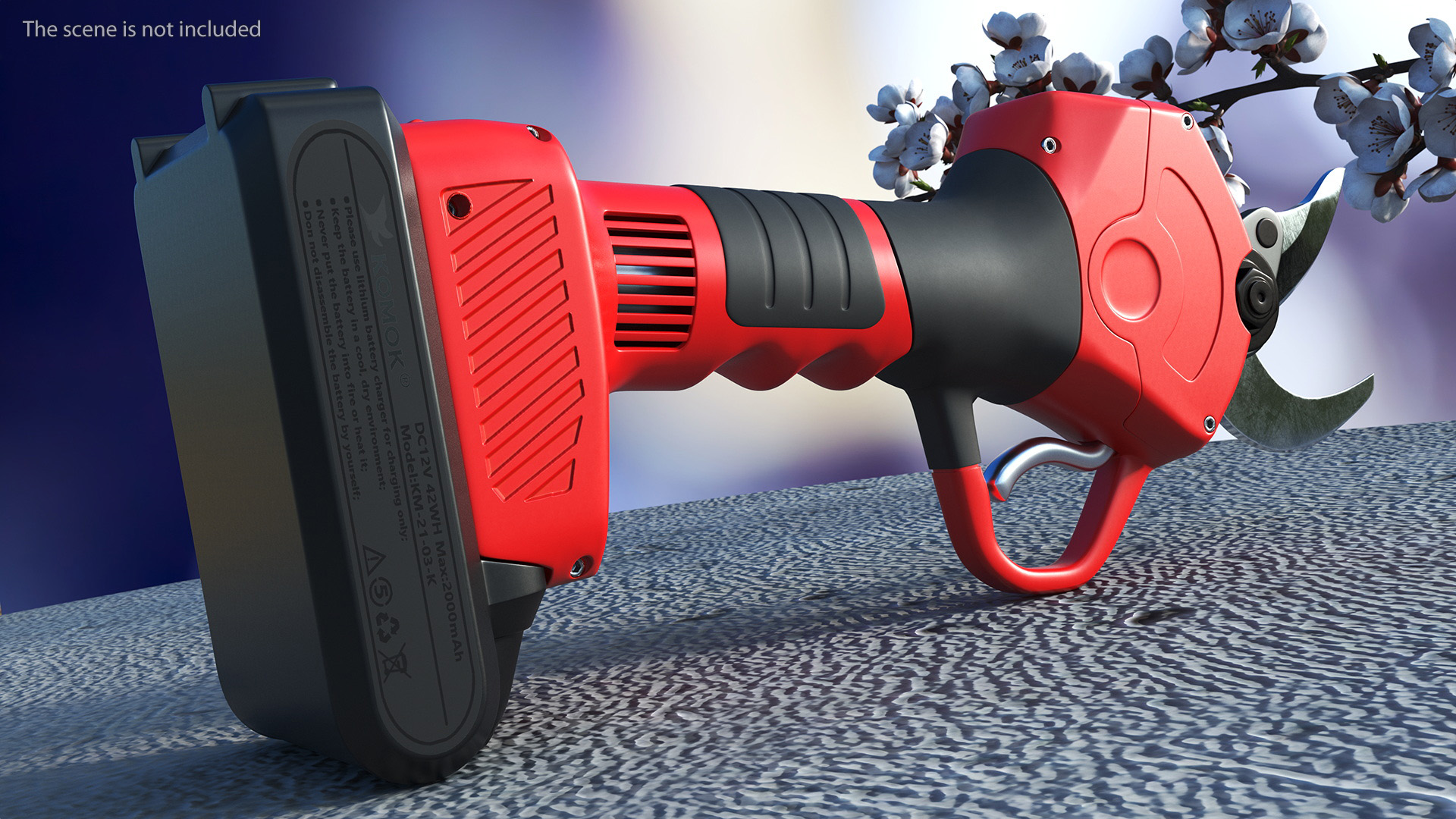 Red Cordless Pruner 3D model