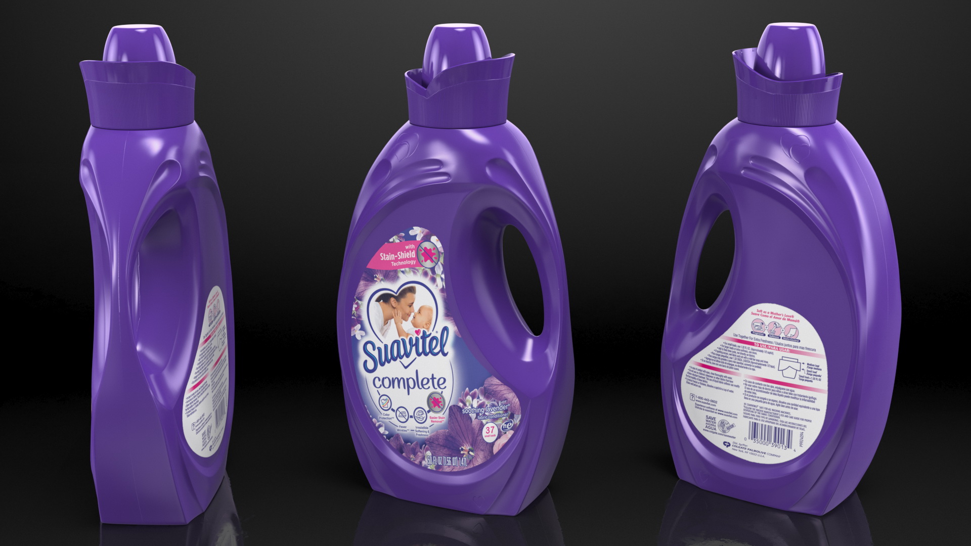 Suavitel Lavender Liquid Fabric Softener Medium 3D