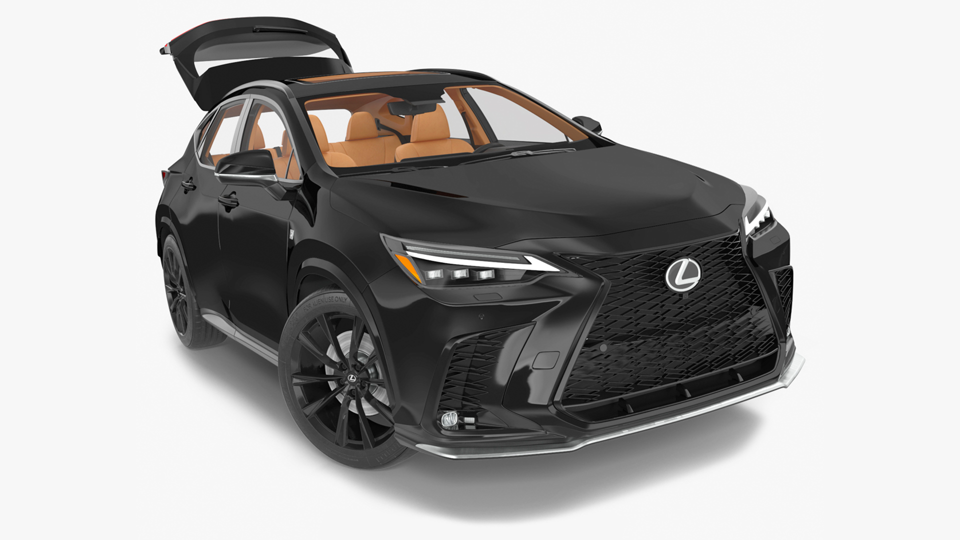 3D model 2024 Lexus NX Black Rigged for Maya